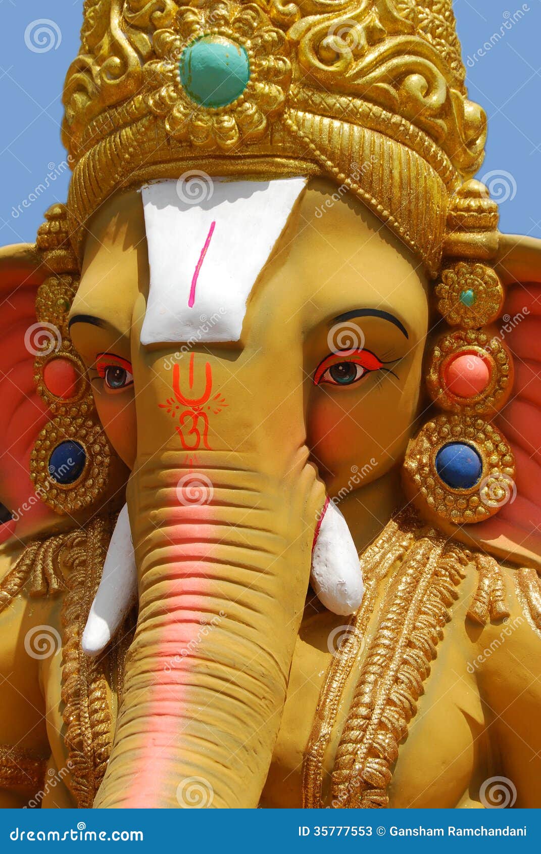 Lord Ganesha of the Hindus stock image. Image of mammal - 35777553