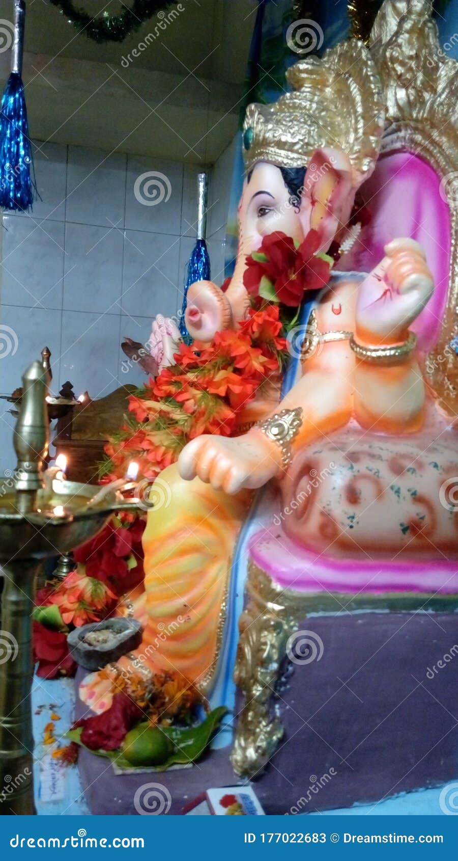 Lord Ganesha in India. Indian Village Ganpati Bappa Stock Image - Image ...