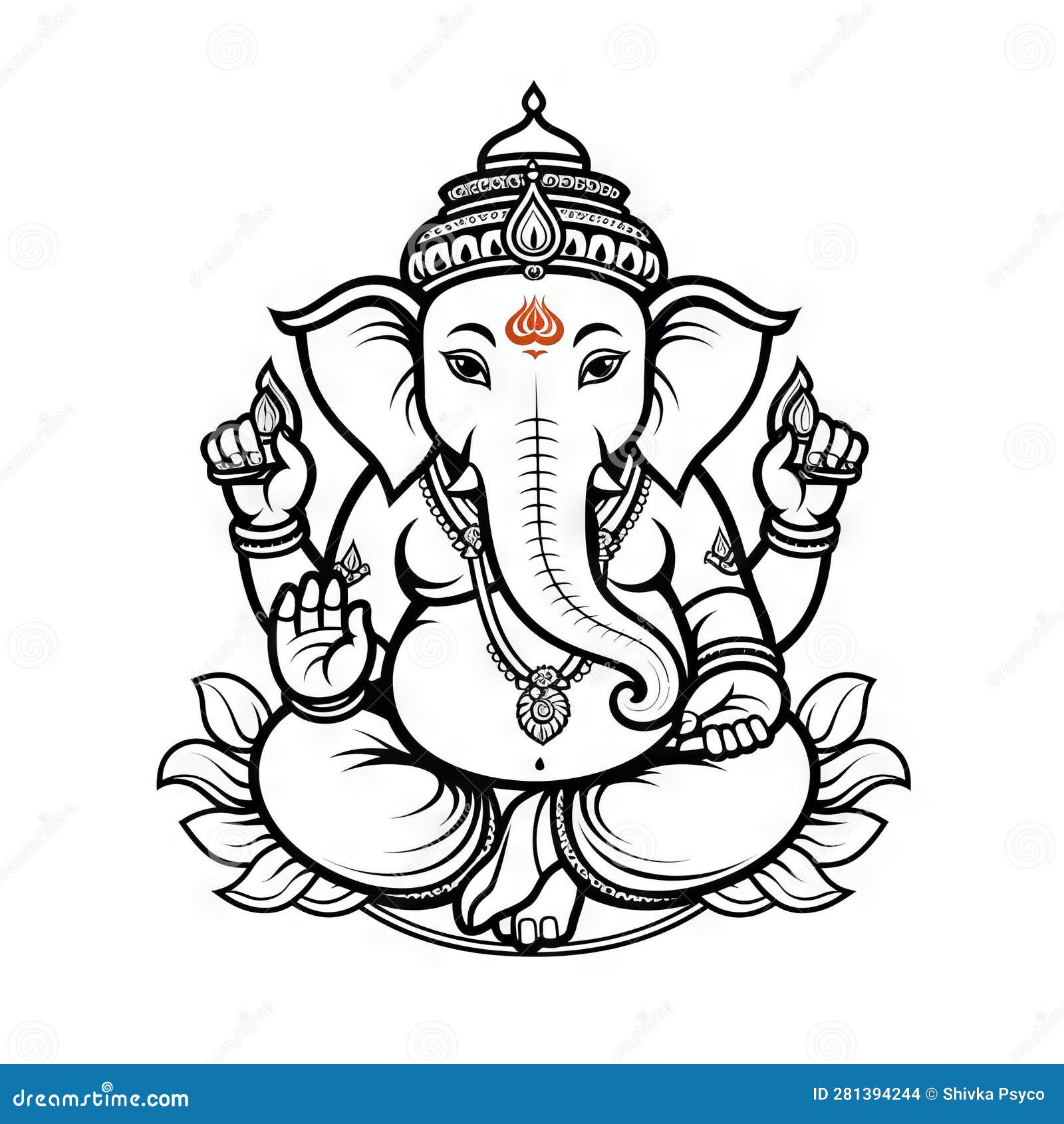 Ganesha Cutout Coloring Page