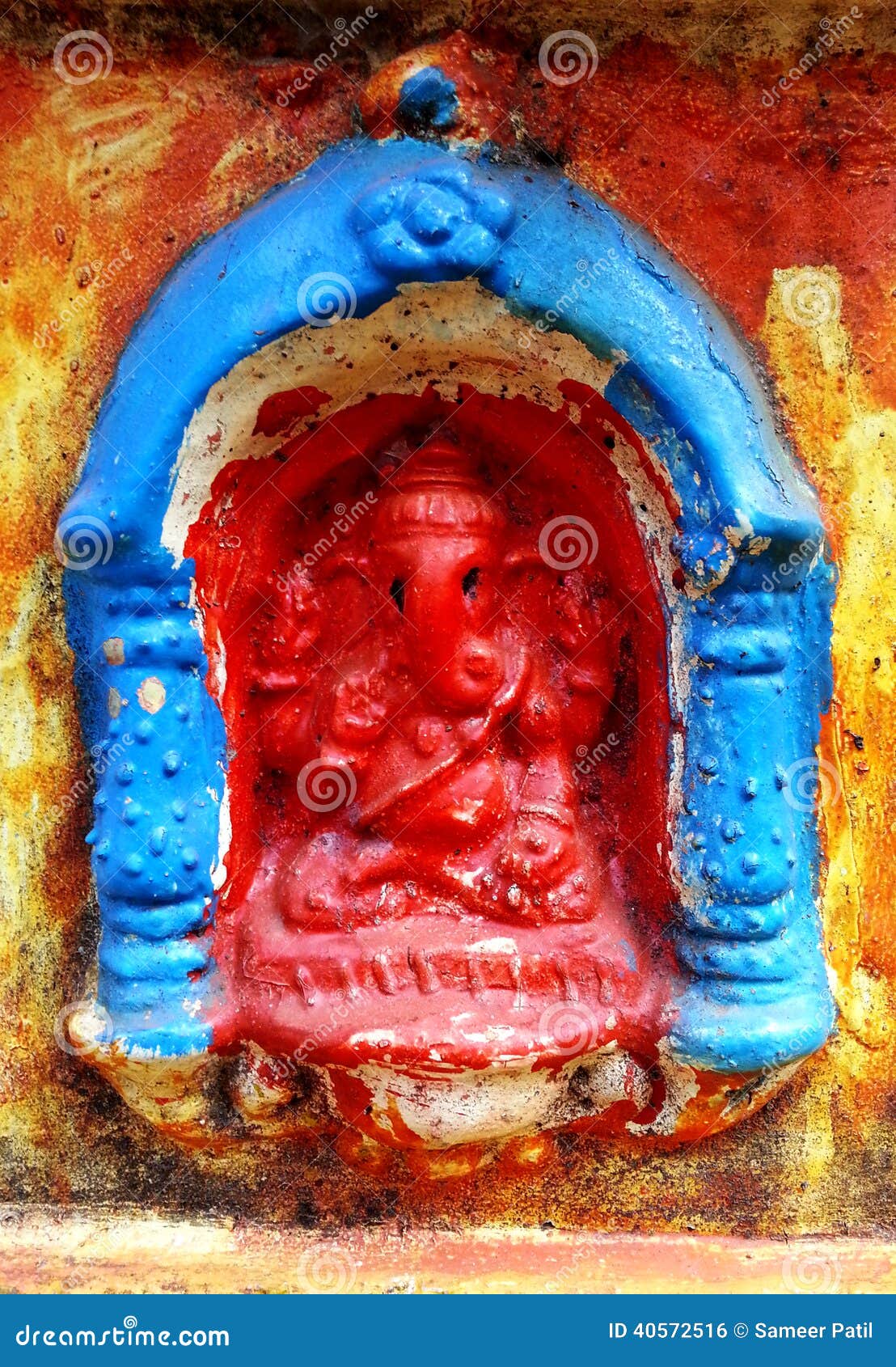 Lord Ganesha. The sculpture of Hindu God Ganesha in India.