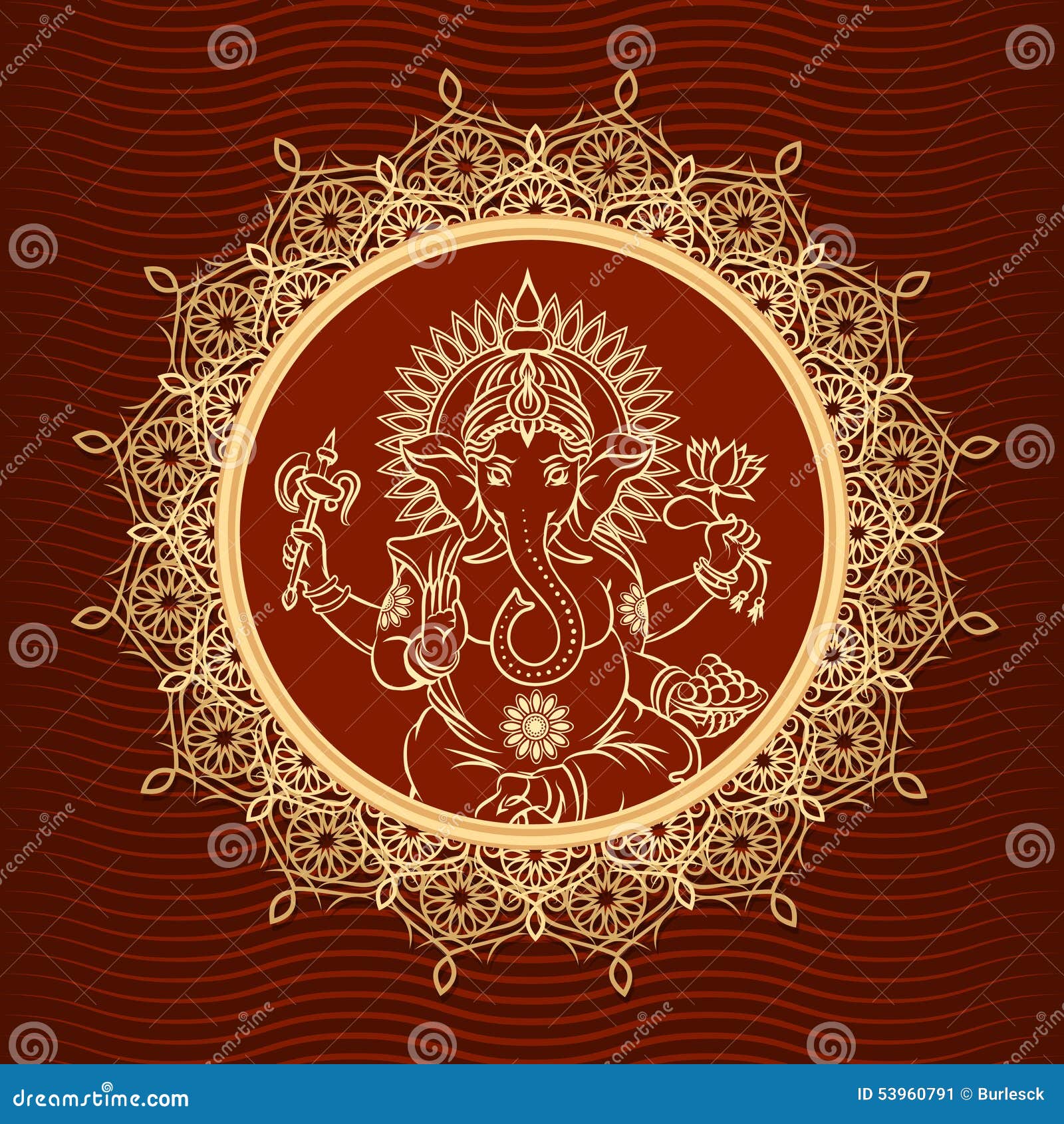 lord ganesha sunburst