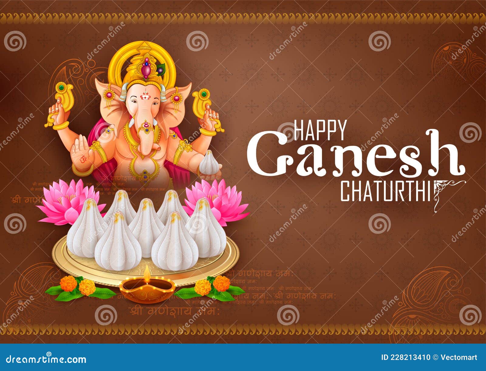 Lord Ganpati Background for Ganesh Chaturthi Festival of India with ...