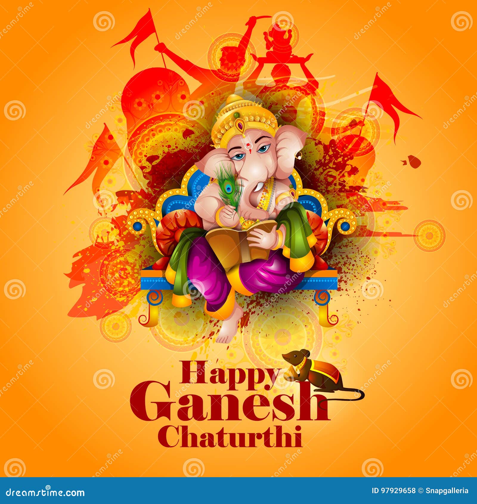 lord ganpati on ganesh chaturthi background