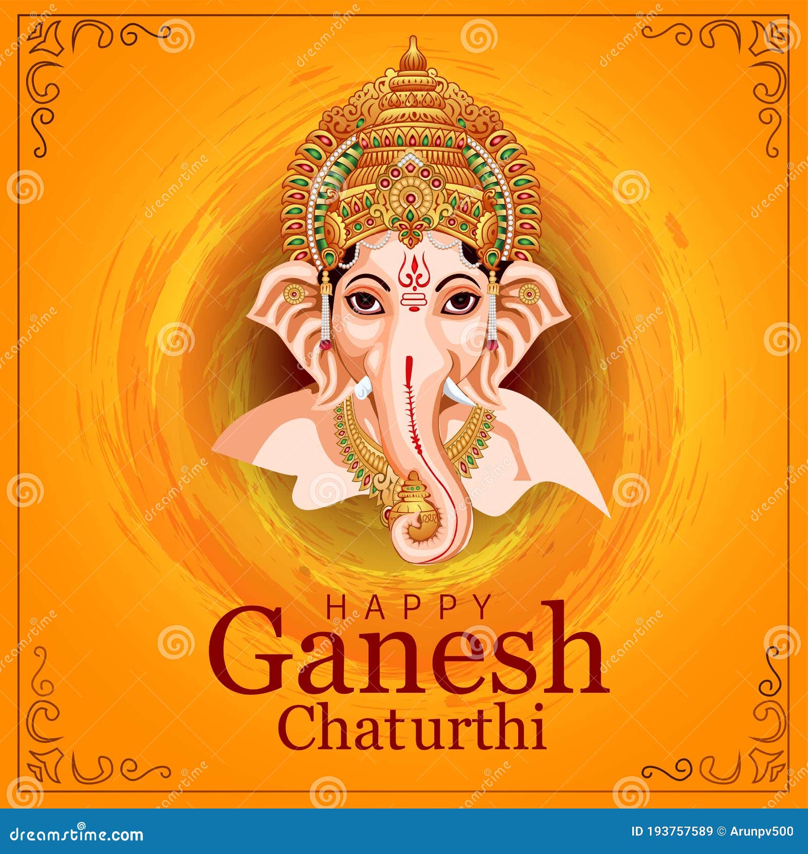 Lord Ganpati On Ganesh Chaturthi Background. Vector Illustration Stock ...