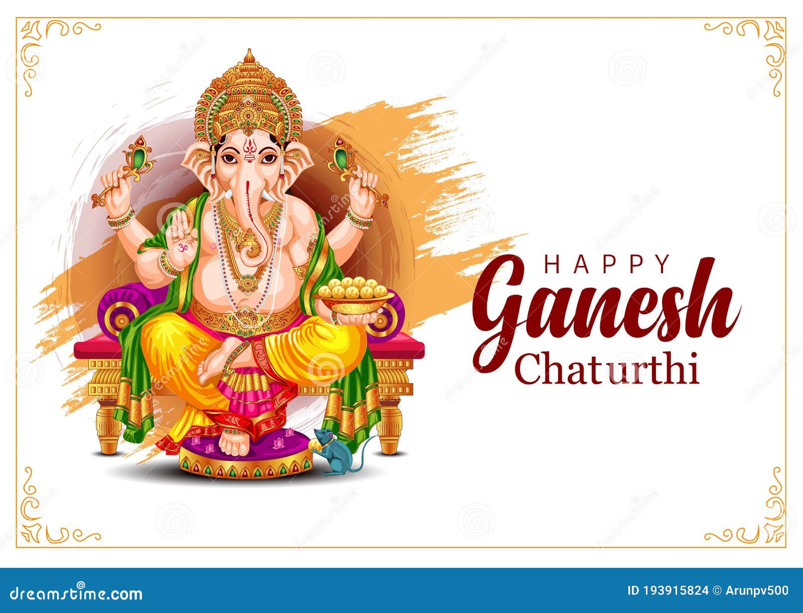 Lord Ganpati on Ganesh Chaturthi Background. Vector IllustrationLord ...