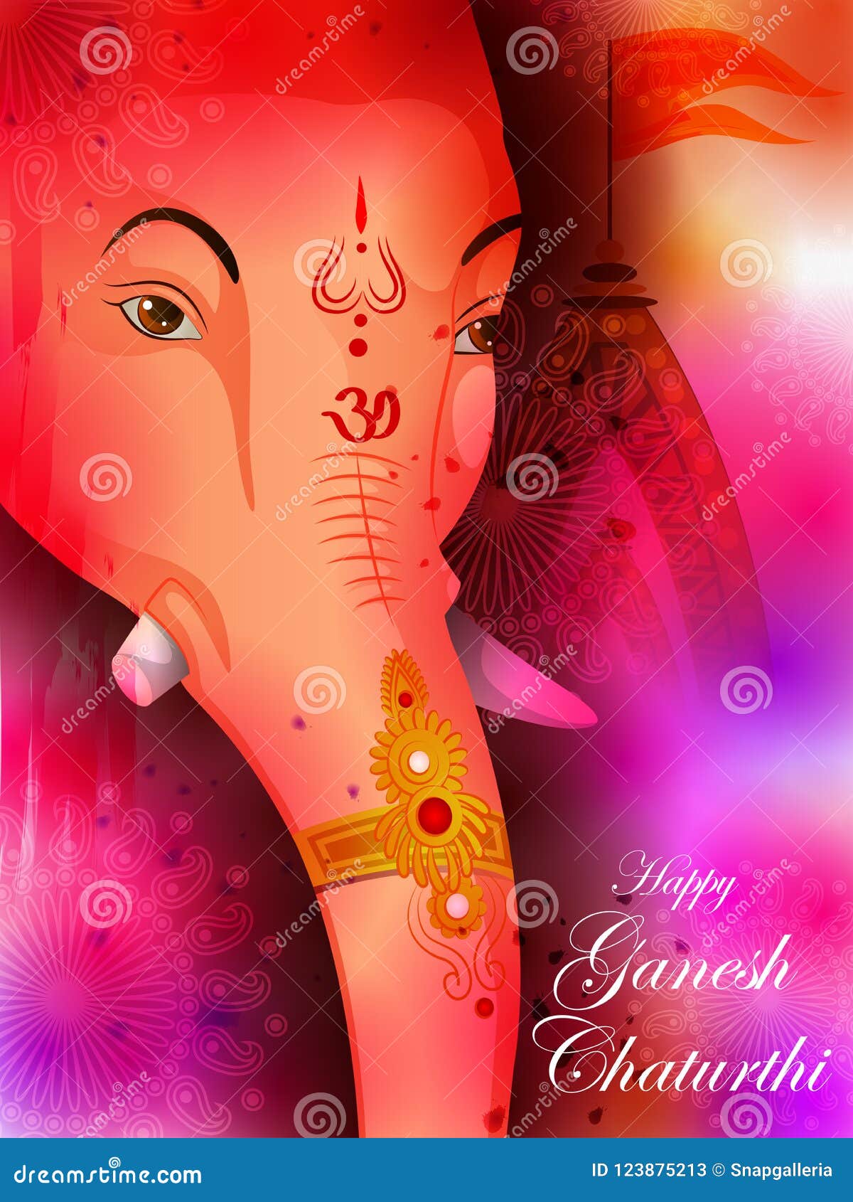 Lord Ganpati on Ganesh Chaturthi Festival Background Stock Vector -  Illustration of chaturthi, india: 123875213