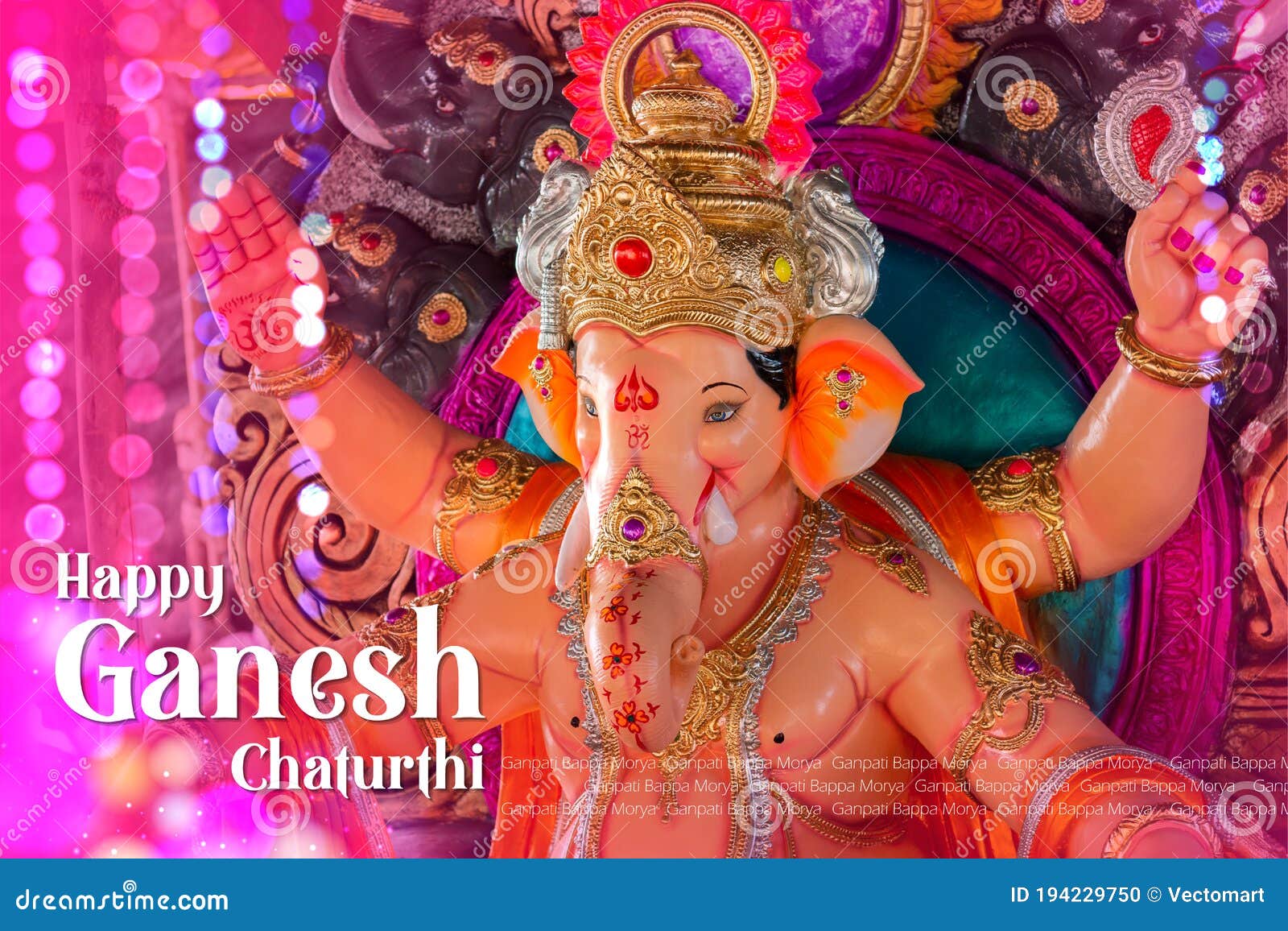 Lord Ganpati Idol for Happy Ganesh Chaturthi Festival of India ...