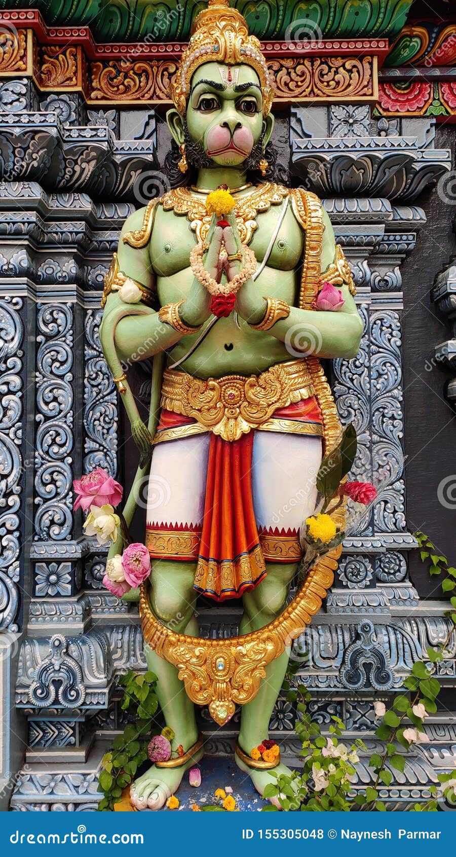 Lord Hanuman Statue in Front of Temple, Singapore Editorial Stock ...