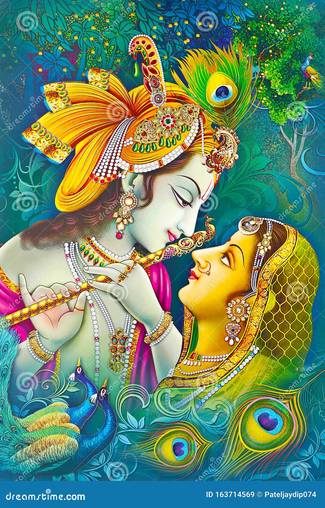 Lord Radha Krishna Beautiful Wallpaper Stock Image - Image of ...