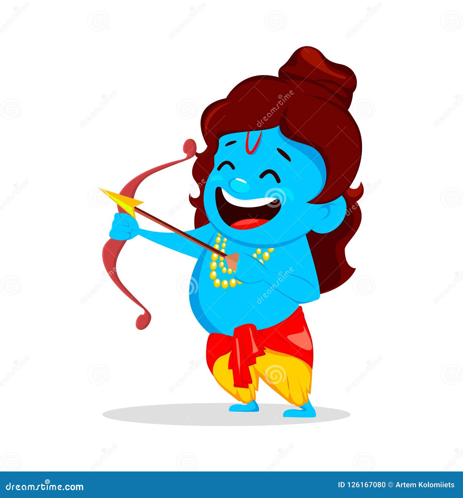Lord Rama with Bow and Arrow Stock Vector - Illustration of navmi,  background: 126167080