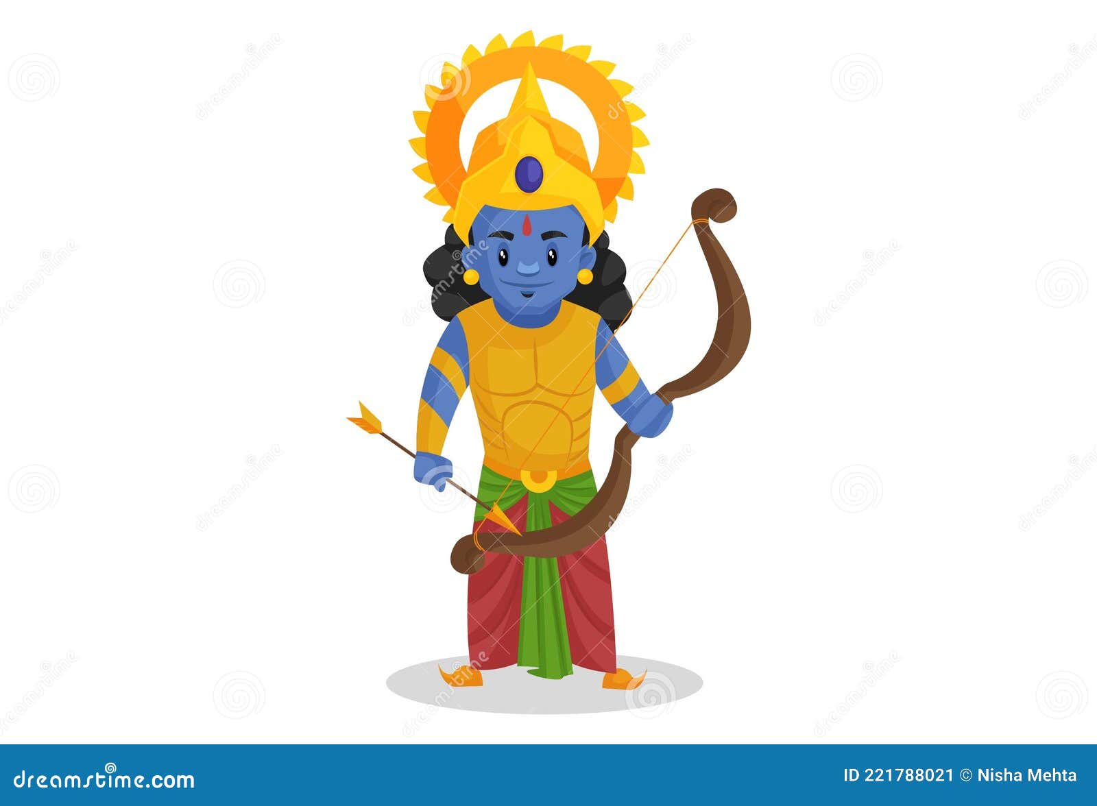 Lord Rama Vector Cartoon Illustration Stock Vector - Illustration ...