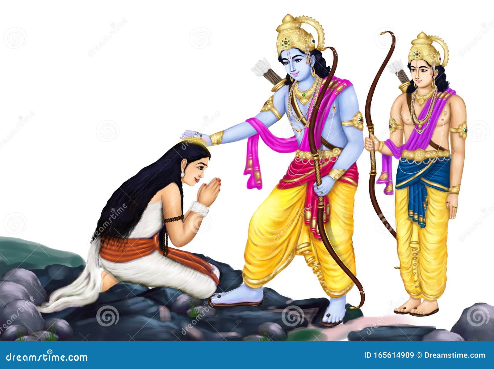 Lord Rama with Seeta and Lakshmana Stock Illustration - Illustration of  looks, vishnu: 165614909
