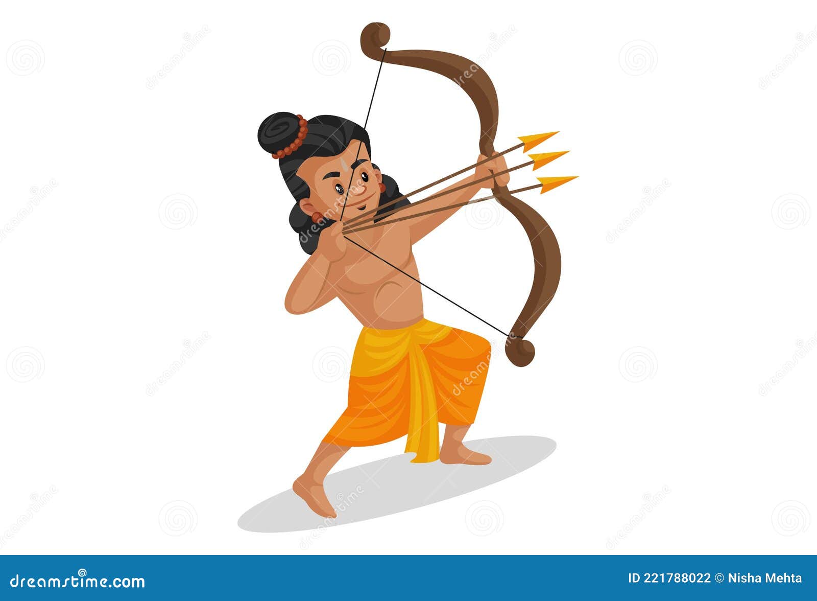 Lord Rama Vector Cartoon Illustration Stock Vector - Illustration ...