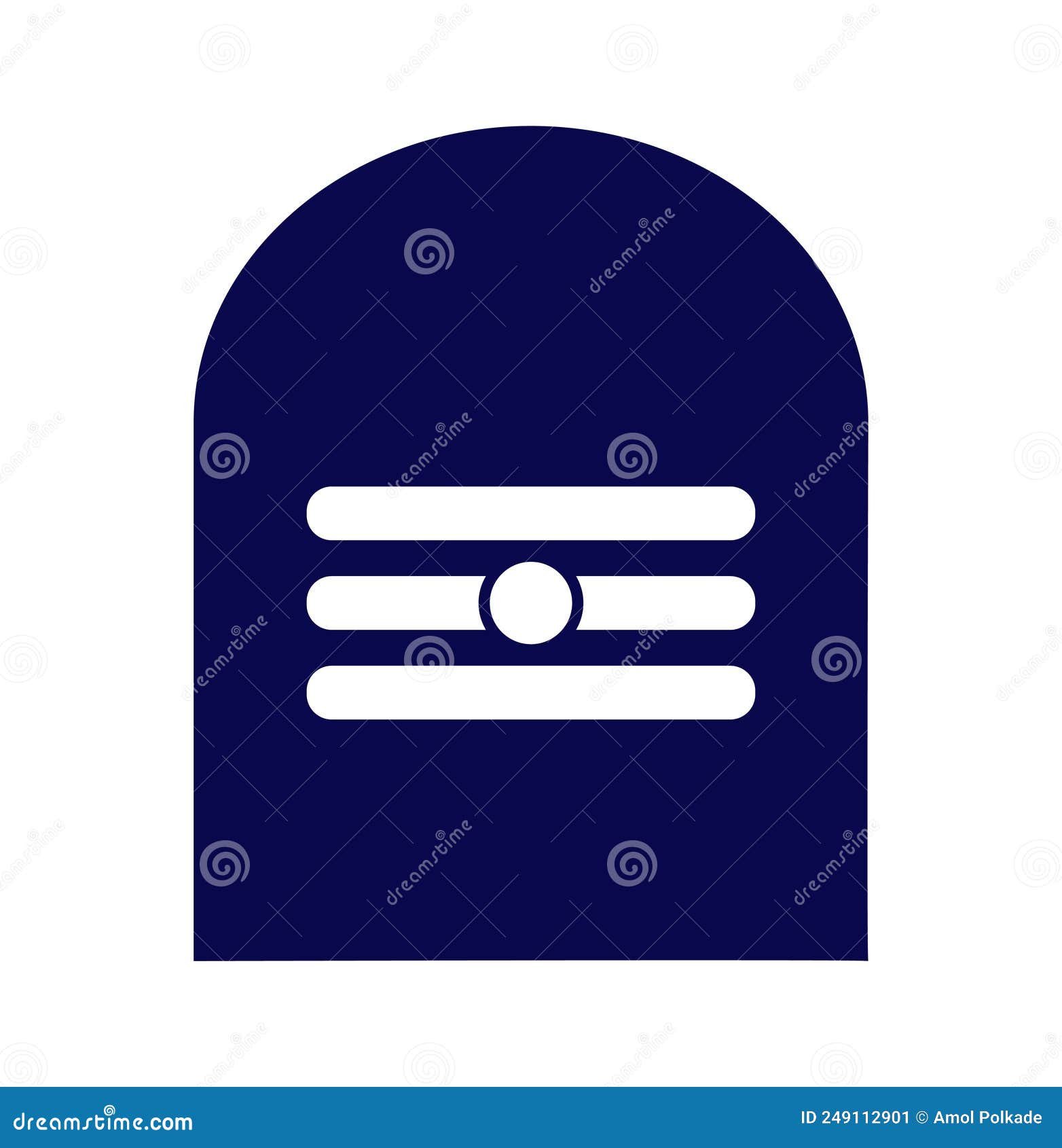 lord shiv linga on white color icon. shivlinga icon 