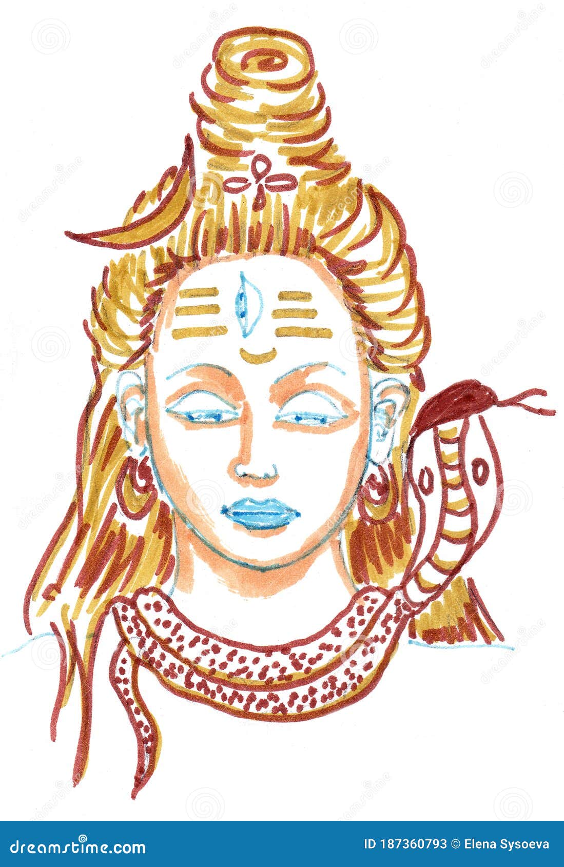How to Draw Lord Shiva Face (Hinduism) Step by Step |  DrawingTutorials101.com-saigonsouth.com.vn