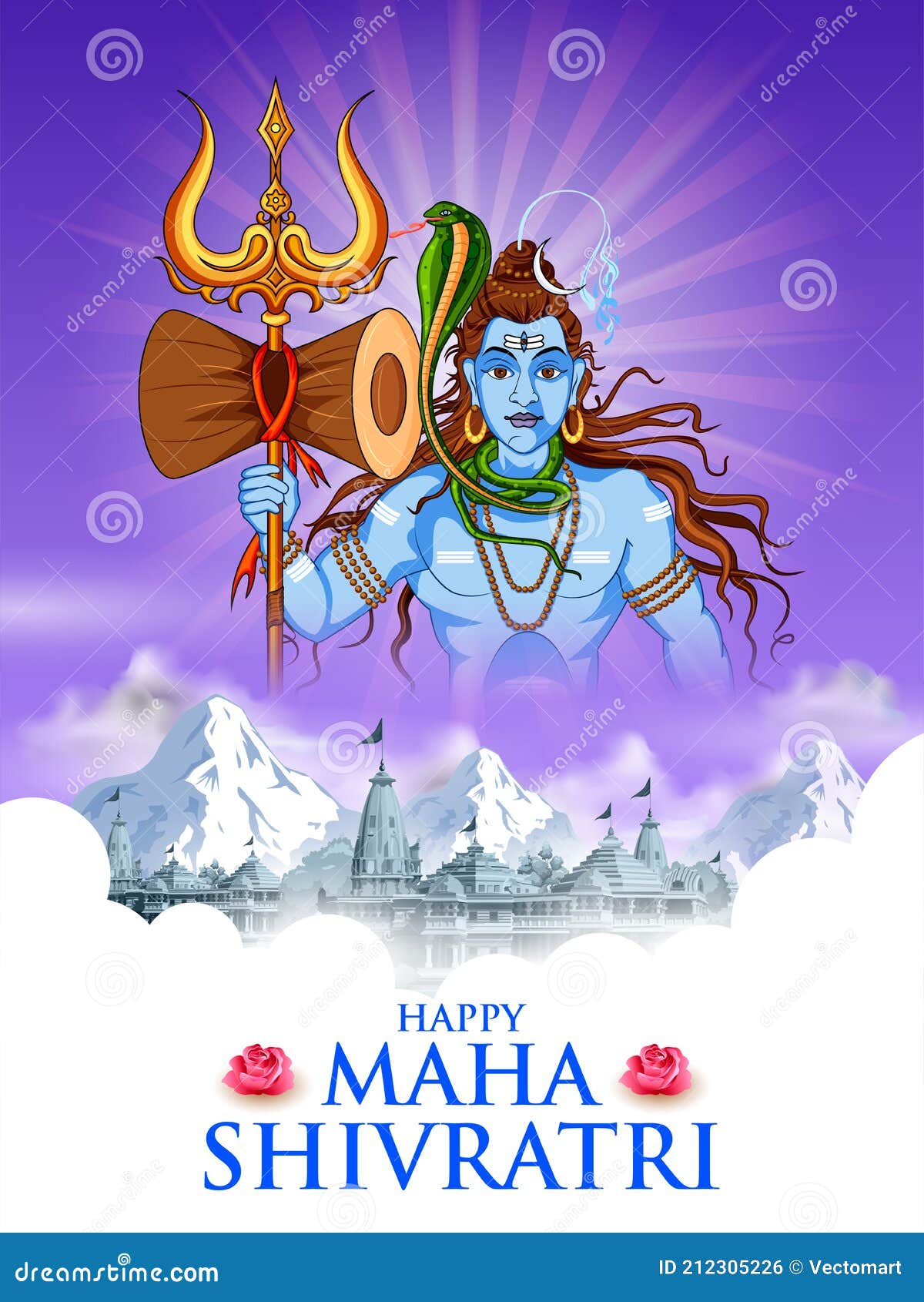Lord Shiva, Indian God of Hindu for Maha Shivratri Festival of India ...