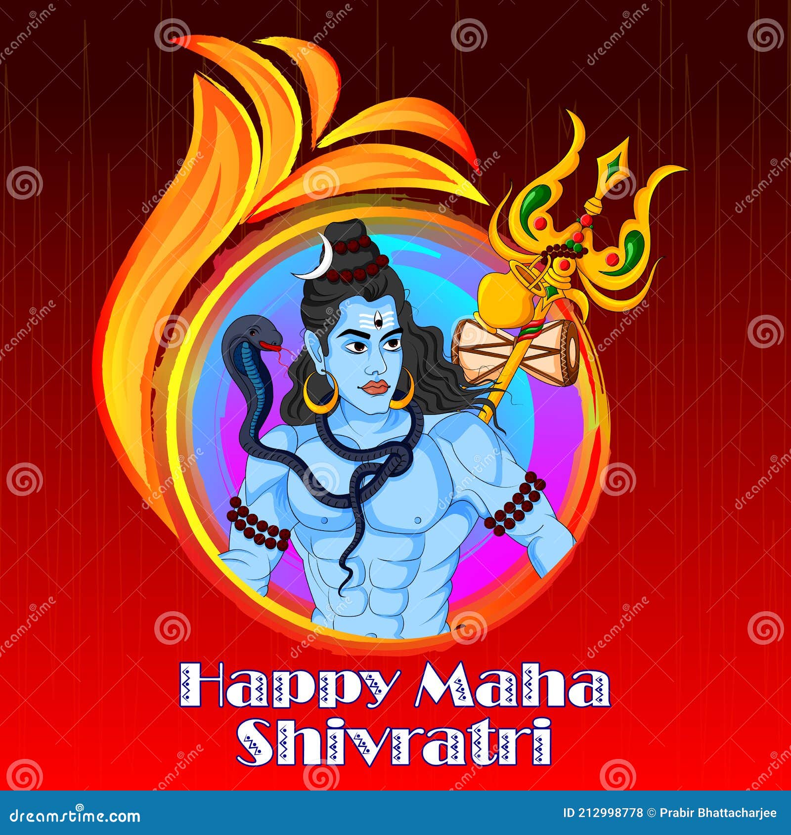 Lord Shiva on Maha Shivratri Religious Festival of India Stock Vector ...