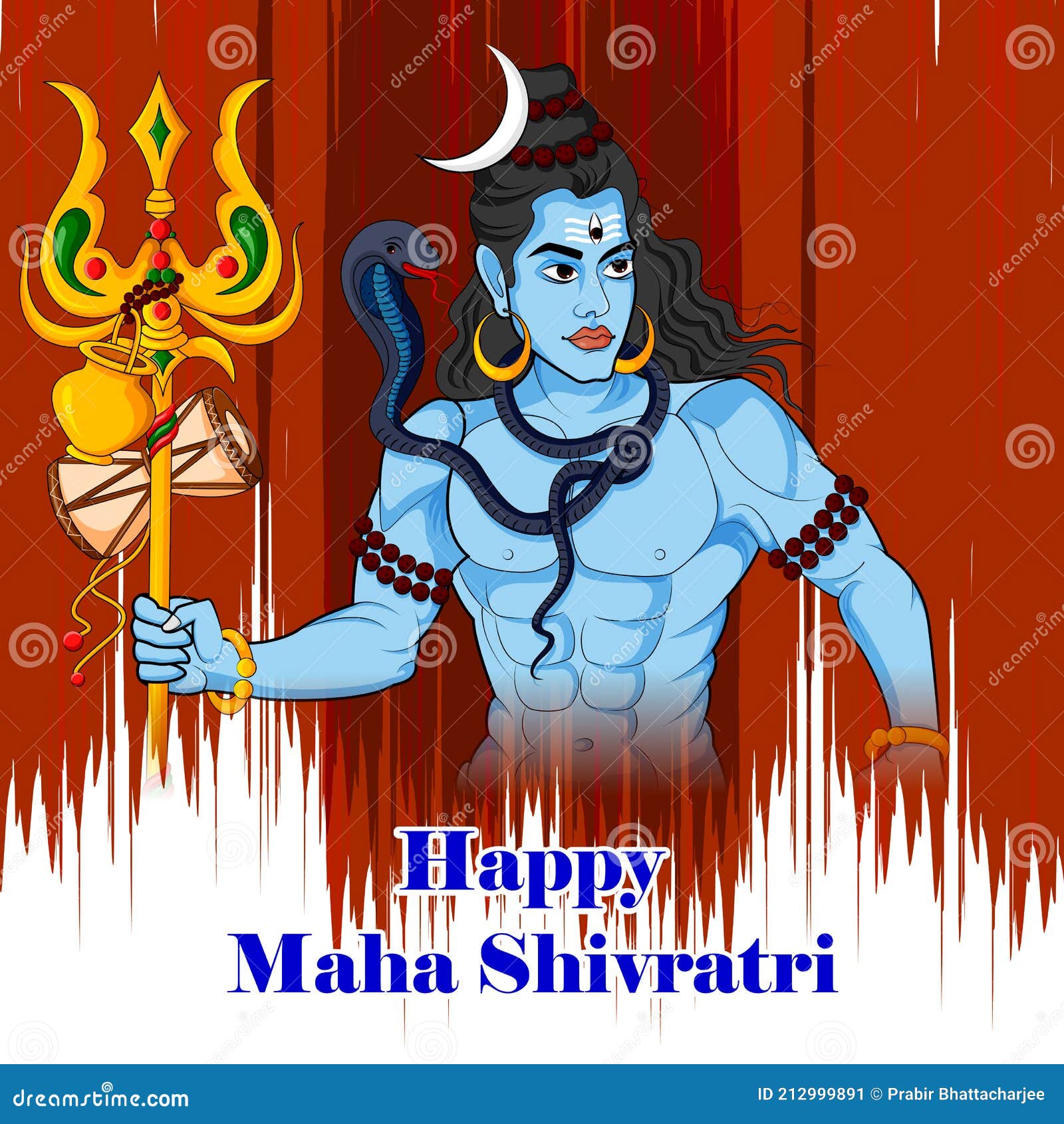 Lord Shiva on Maha Shivratri Religious Festival of India Stock Vector ...