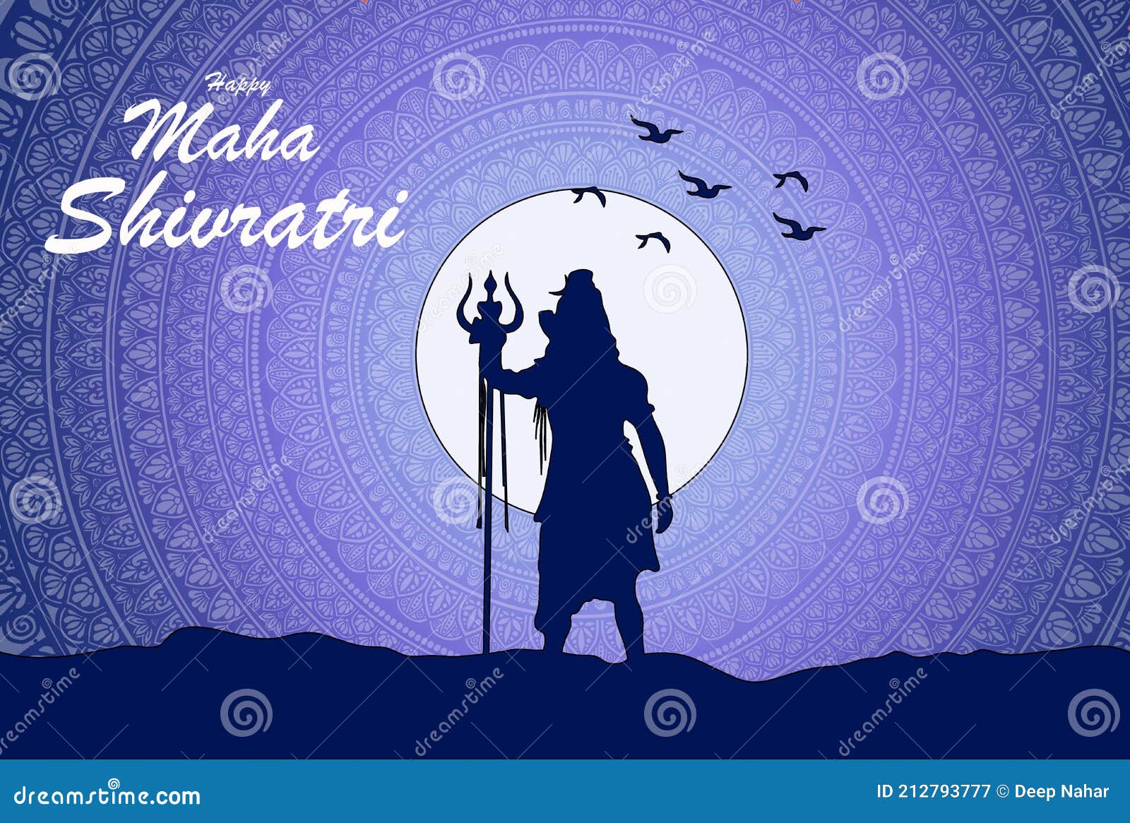 Lord Shiva with Mandala in Background,trishul, Stock Illustration ...