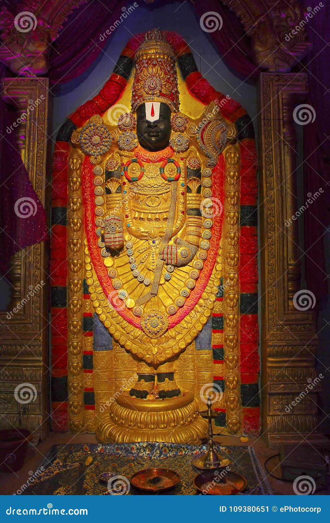 Lord Tirupati Balaji Idol, during Ganapati Festival Stock Image ...
