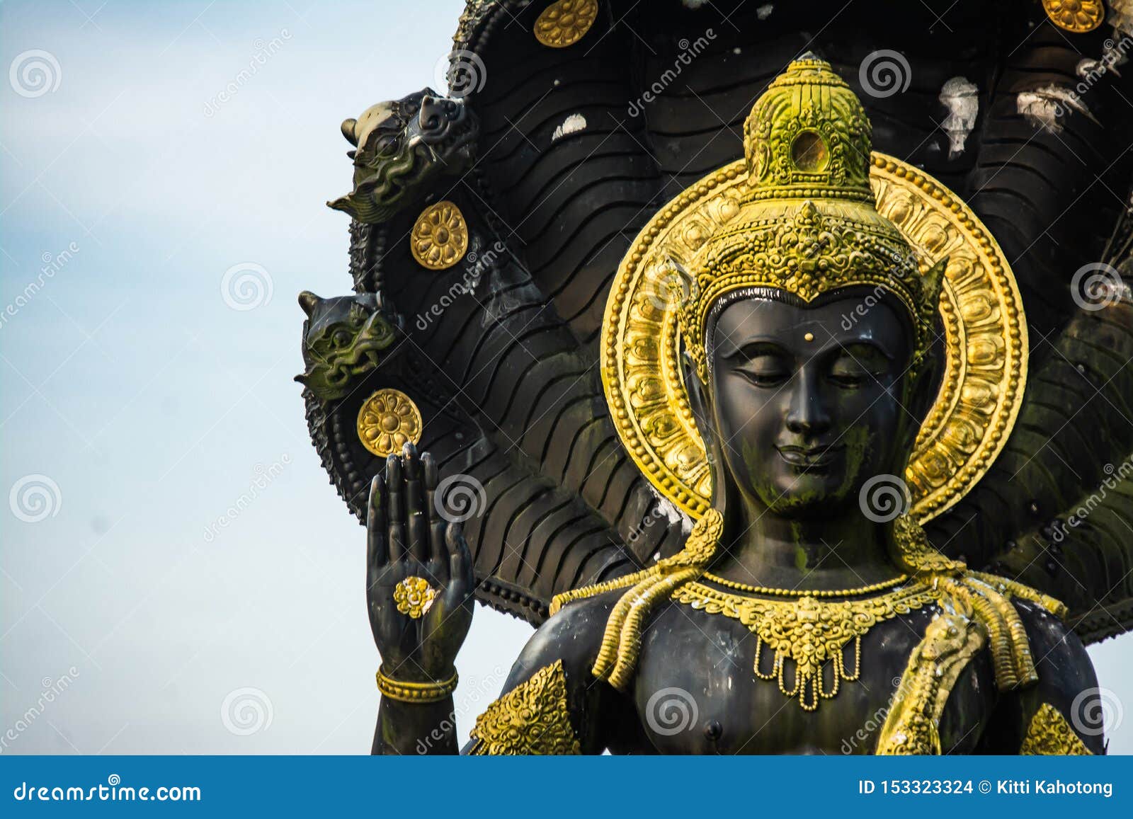 Lord Vishnu Statue in a Sitting Position , Thailand Stock Photo ...