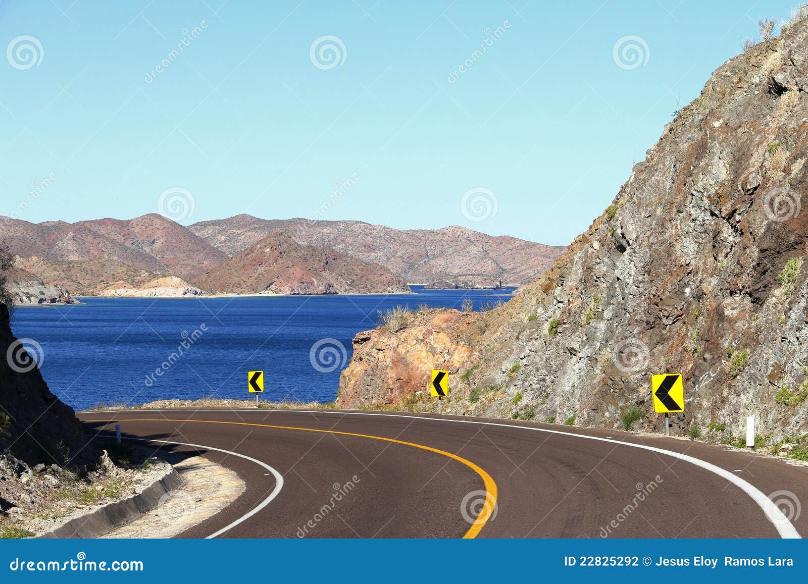 road beside the loreto bays in the sea of baja california, mexico xii