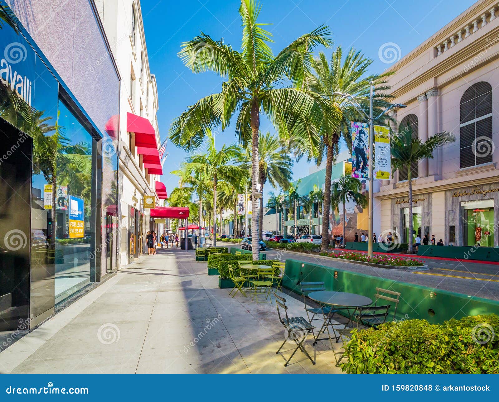 Rodeo Drive shopping area in Beverly Hills Los Angeles California