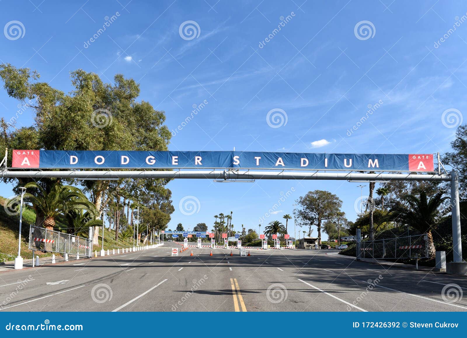 Los Angeles California 12 Feb 2020 Dodger Stadium Sign At Vin