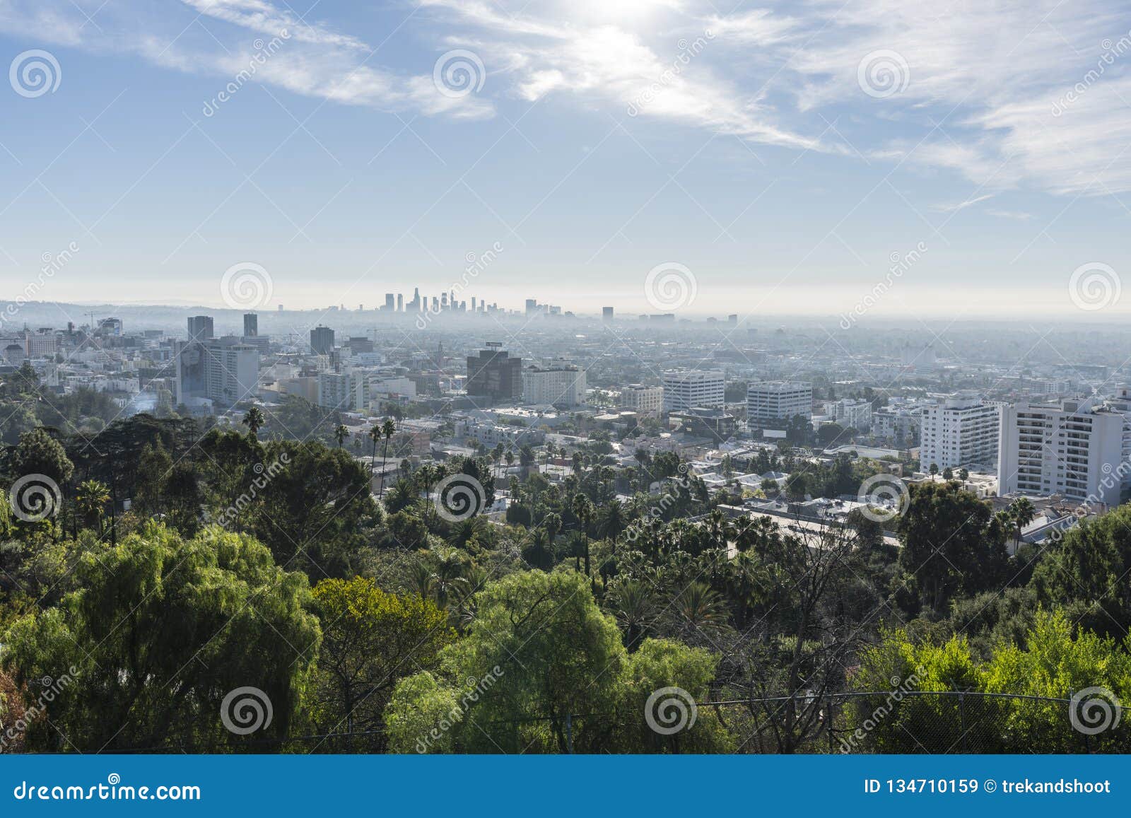 Los Angeles and Hollywood Morning Cityscape Editorial Stock Image ...