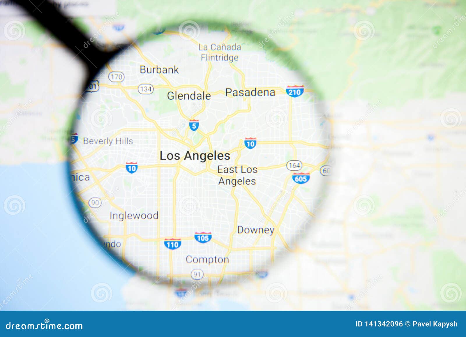 Los Angeles City Visualization Illustrative Concept on Display Screen