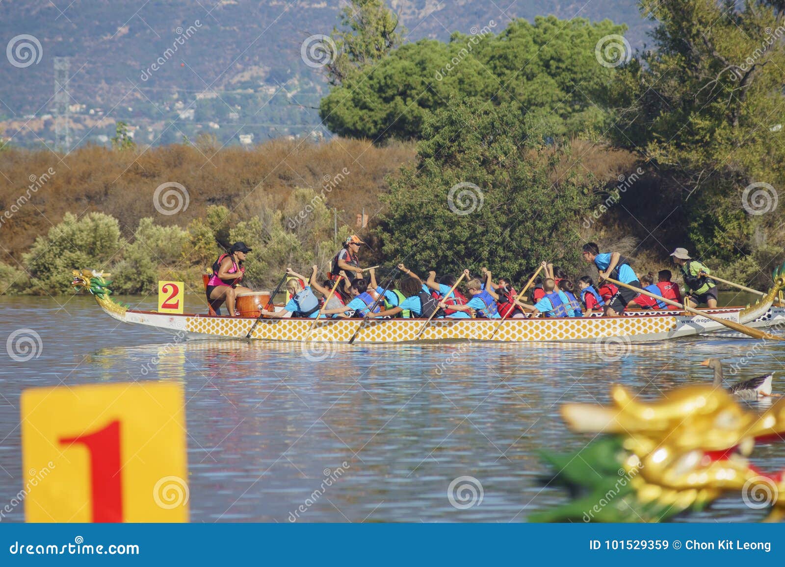 Dragon Boat Festival at Santa Fe Dam Recreation Area Editorial Stock