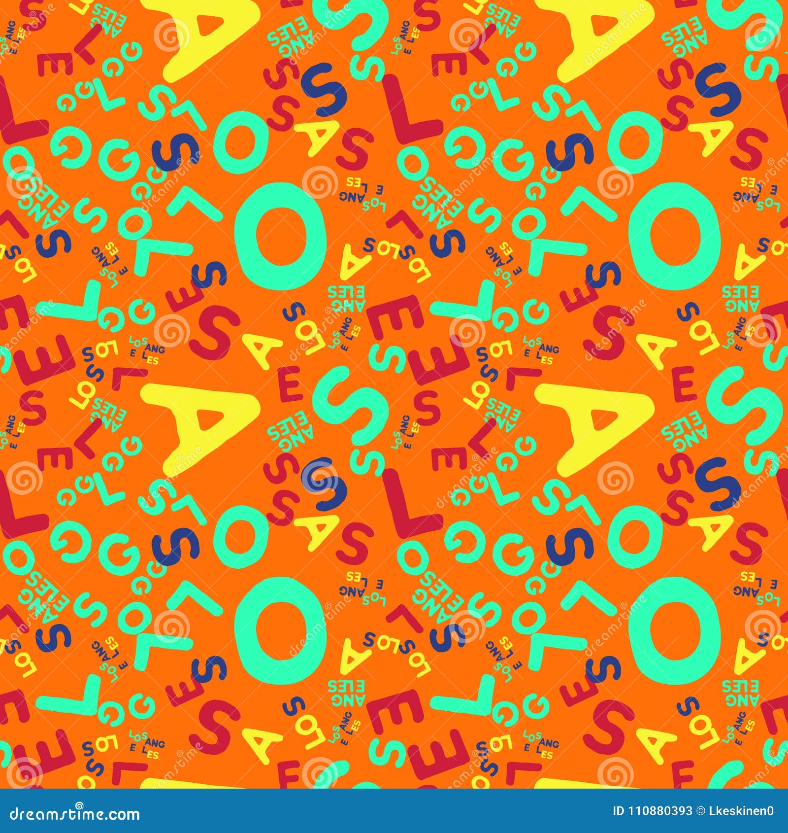 Los Angeles Creative Pattern Stock Vector Illustration of artistic