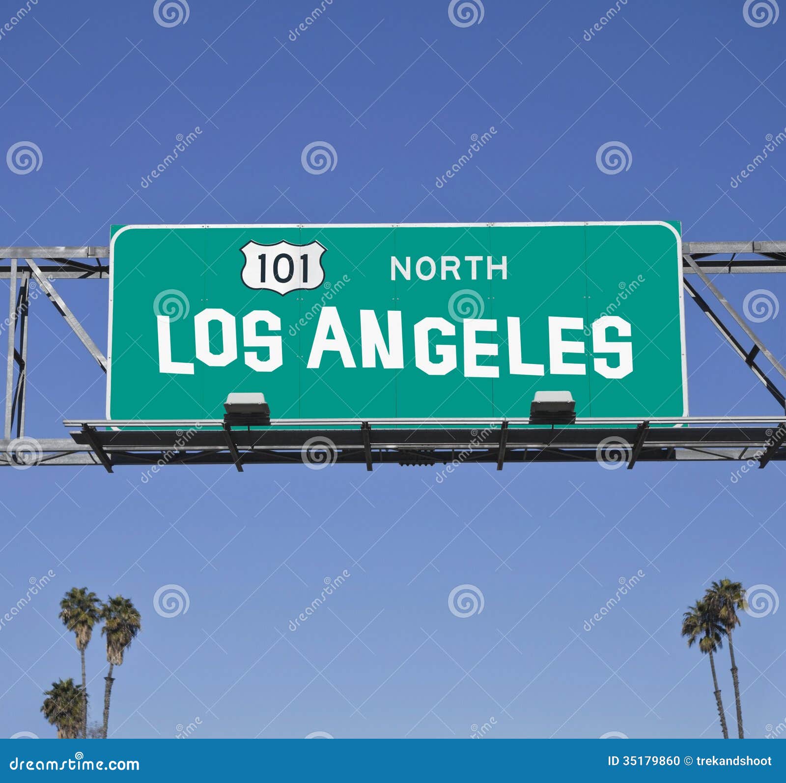 101 Los Angeles Freeway Sign Stock Photo - Image of overhead