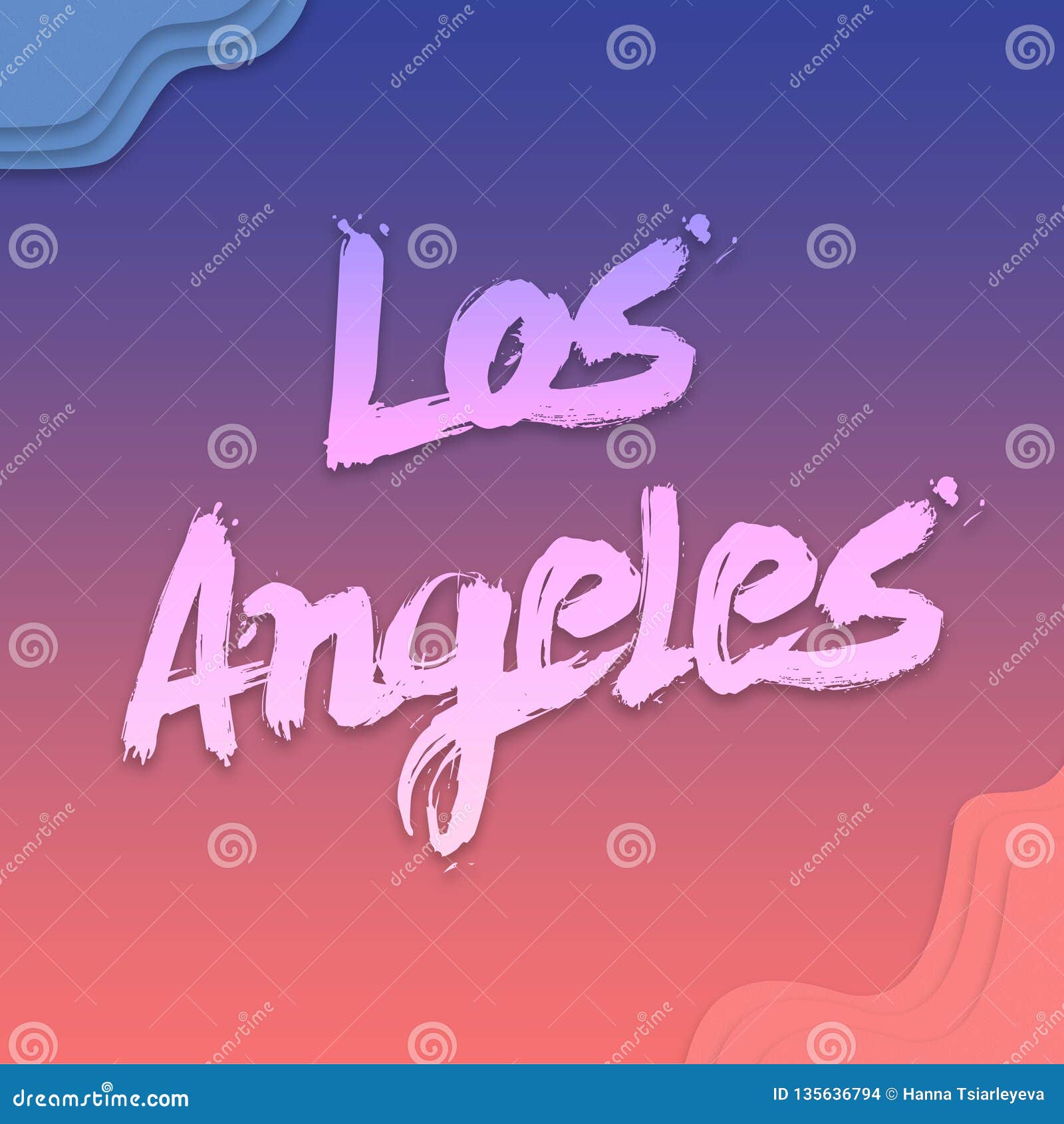 Los Angeles Hand Written Lettering for Card, Flat Clip Art Modern Brush  Calligraphy. Isolated on Background Stock Illustration - Illustration of  flat, label: 135636794