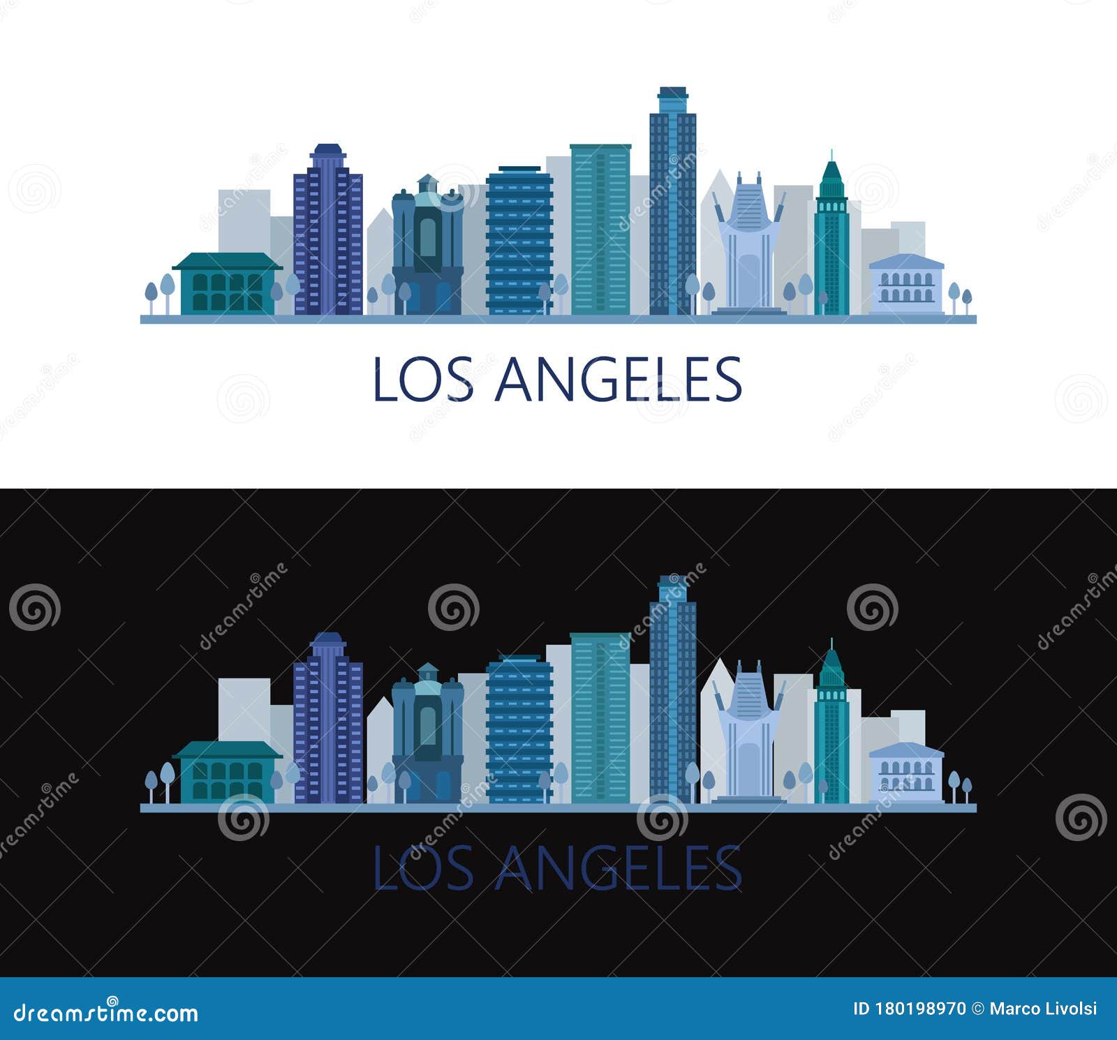 Los Angeles Icon Illustrated in Vector on White Background Stock