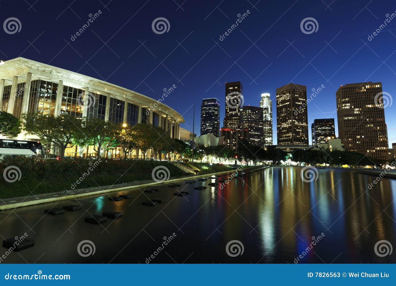 Los Angeles at night stock image. Image of beautiful, metropolitan