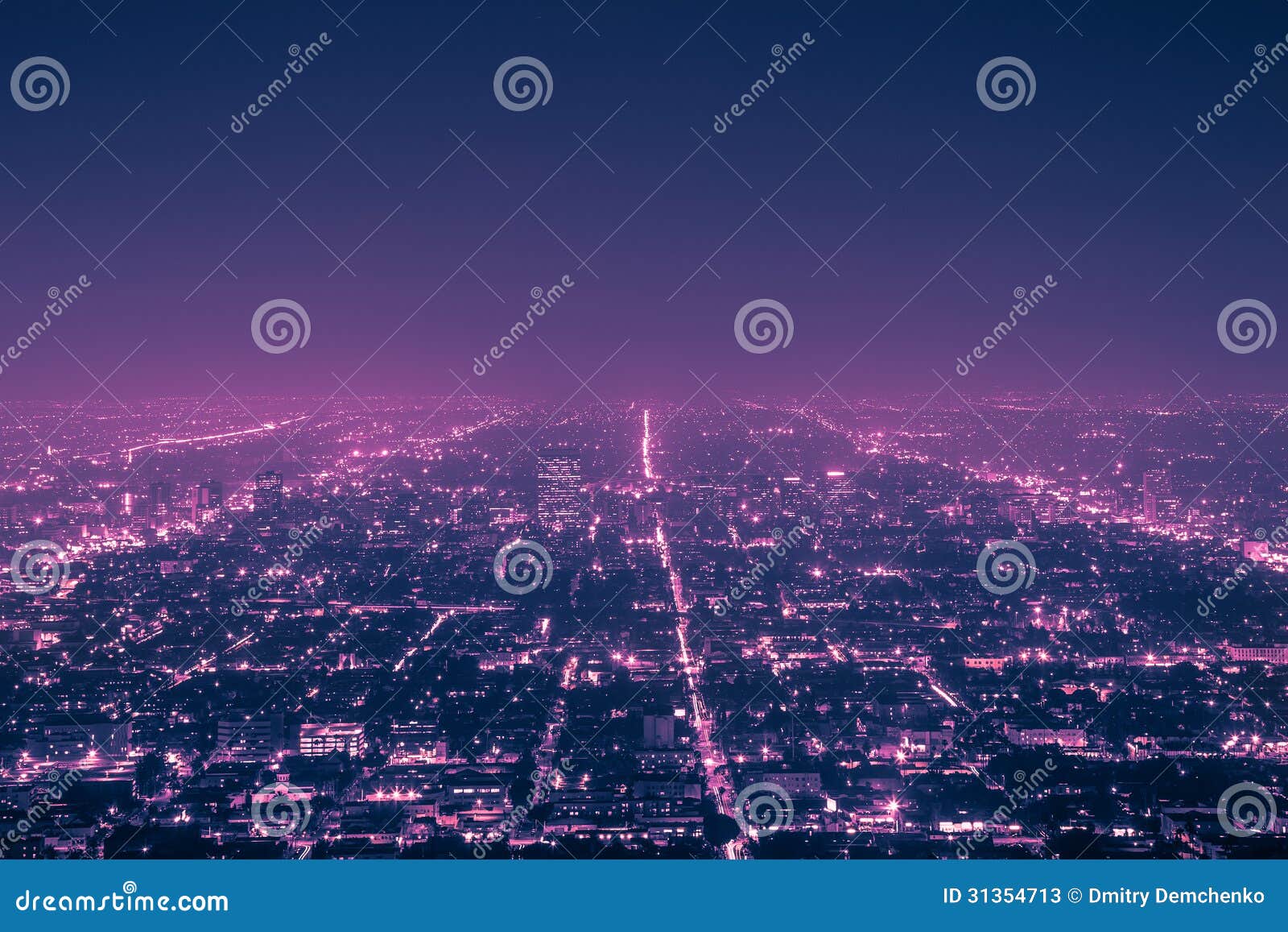 Los Angeles at Night stock image. Image of lights, night - 31354713