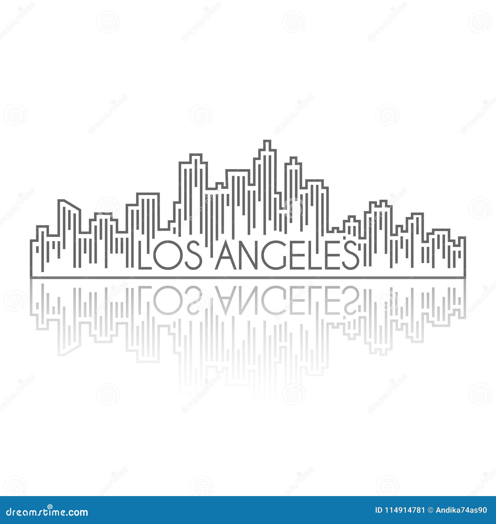 Los Angeles City Outline Los Angeles Skyline Building Line Art Trendy Style Stock Vector -  Illustration Of Outline, Graphic: 114914781