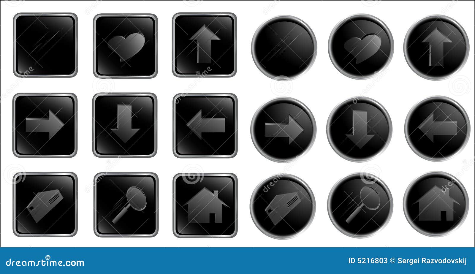 Los Botones Negros Del Web Del Vector Fijaron O Ilustración del Vector -  Ilustración de carta, comunicaciones: 5216803