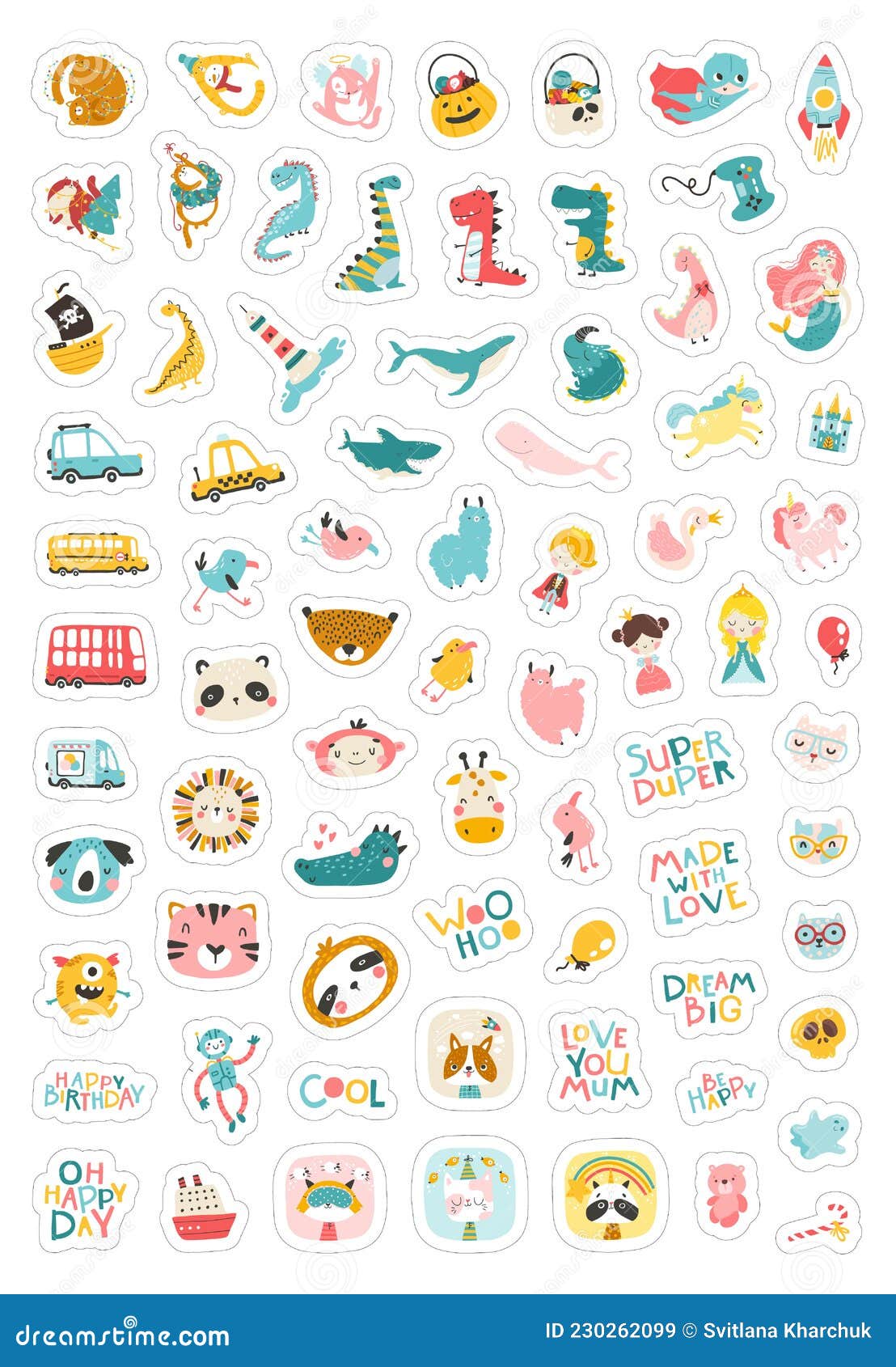 Los Caracteres Son Paquetes De Pegatinas Infantiles. Colección De  Ilustraciones De Stickers Con Lindas Fiestas Navideñas De Animal  Ilustración del Vector - Ilustración de navidad, animal: 230262099