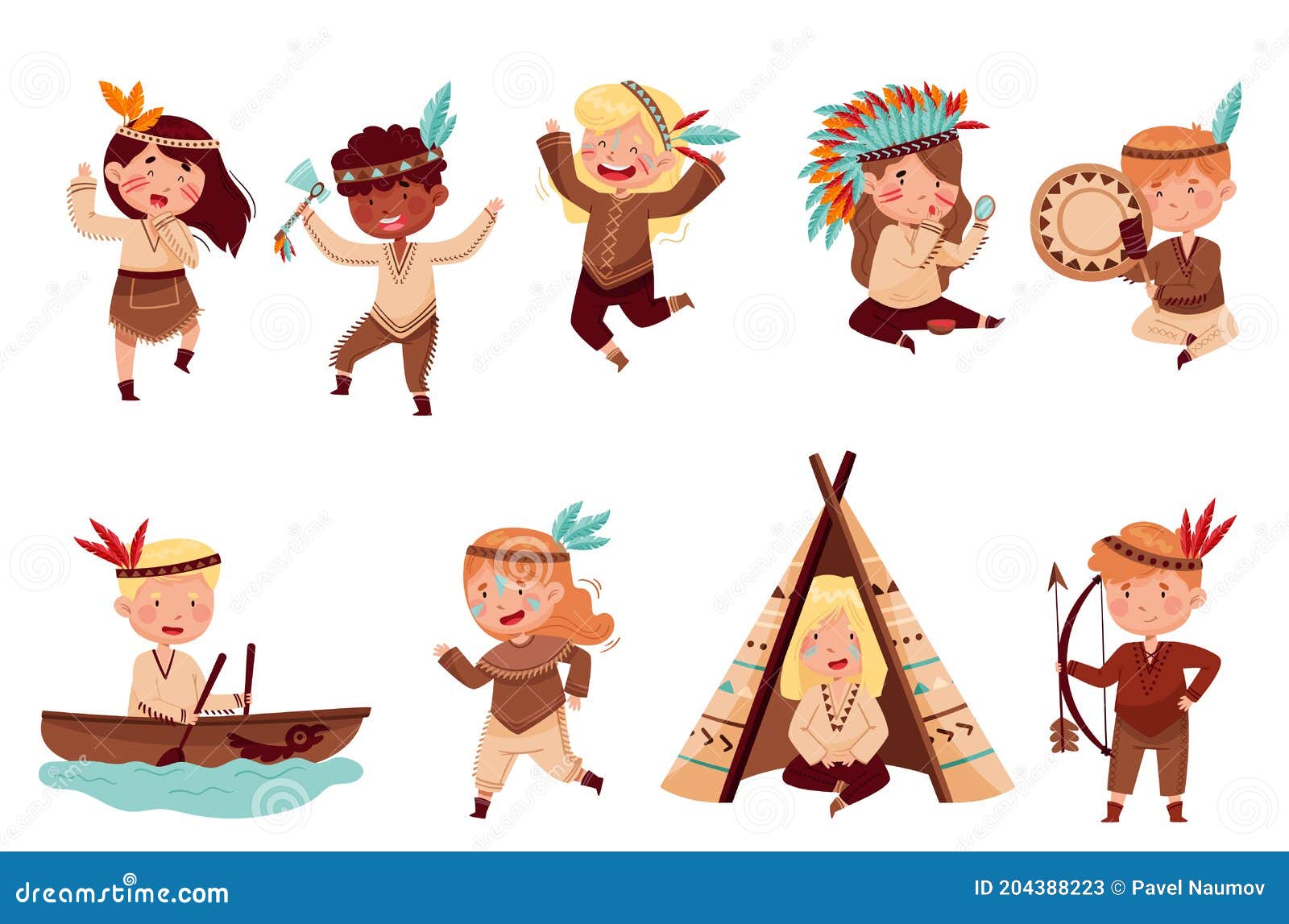 Los Niños Vestidos De Indios Nativos Y Tocados Con Sistema De Vectores De La Diversión Ilustración del Vector - Ilustración de actividad, ocio: 204388223 Los Niños Vestidos De Indios Nativos Y Tocados Con Sistema De Vectores De La Diversión Ilustración del Vector - Ilustración de actividad, ocio: 204388223