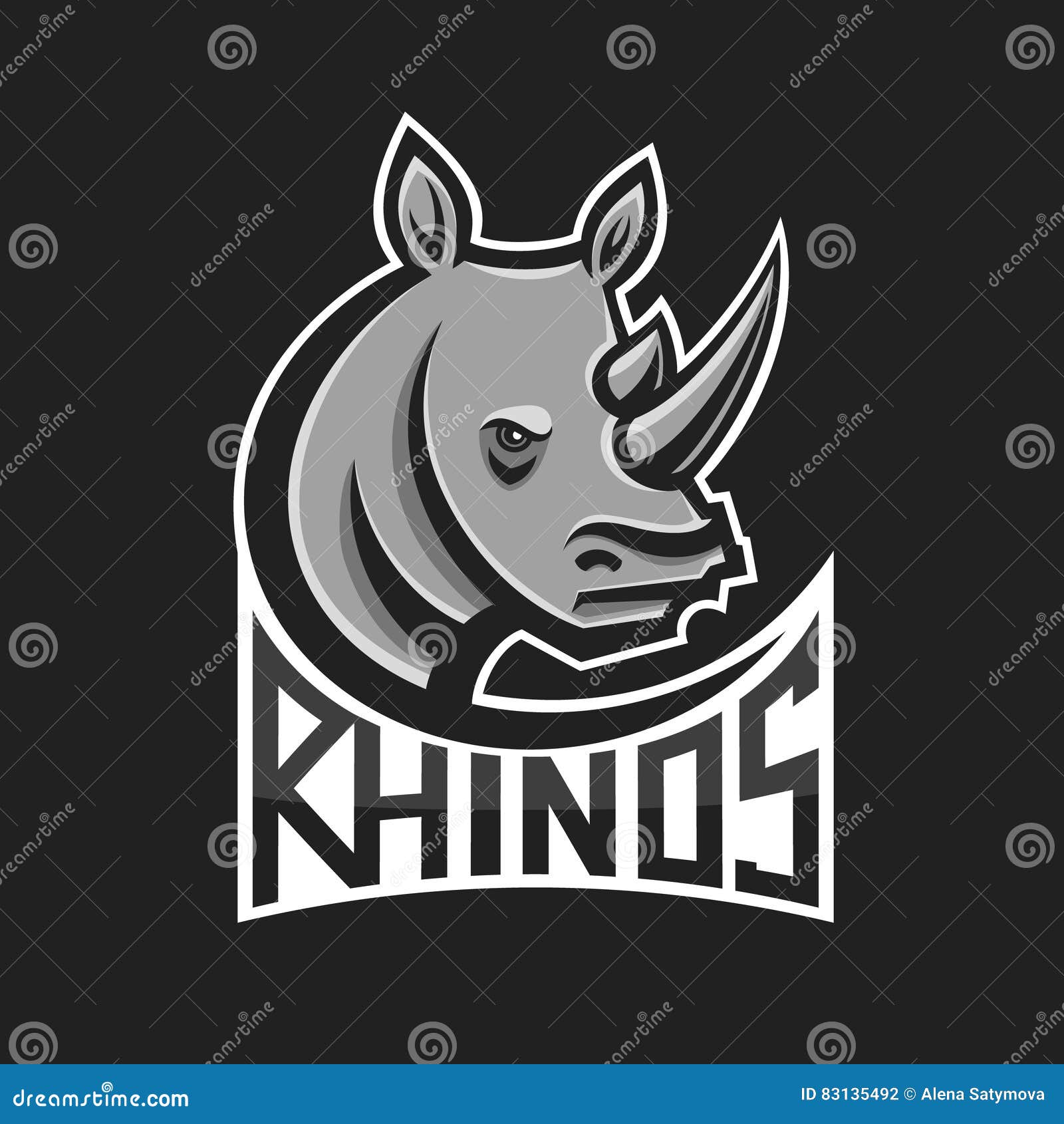 Los Rinocerontes Dirigen El Logotipo Hacia Club O Equipo De Deporte  Logotipo Animal De La Mascota Modelo Ilustración Del Vector Ilustración del  Vector - Ilustración de atlético, claxon: 83135492