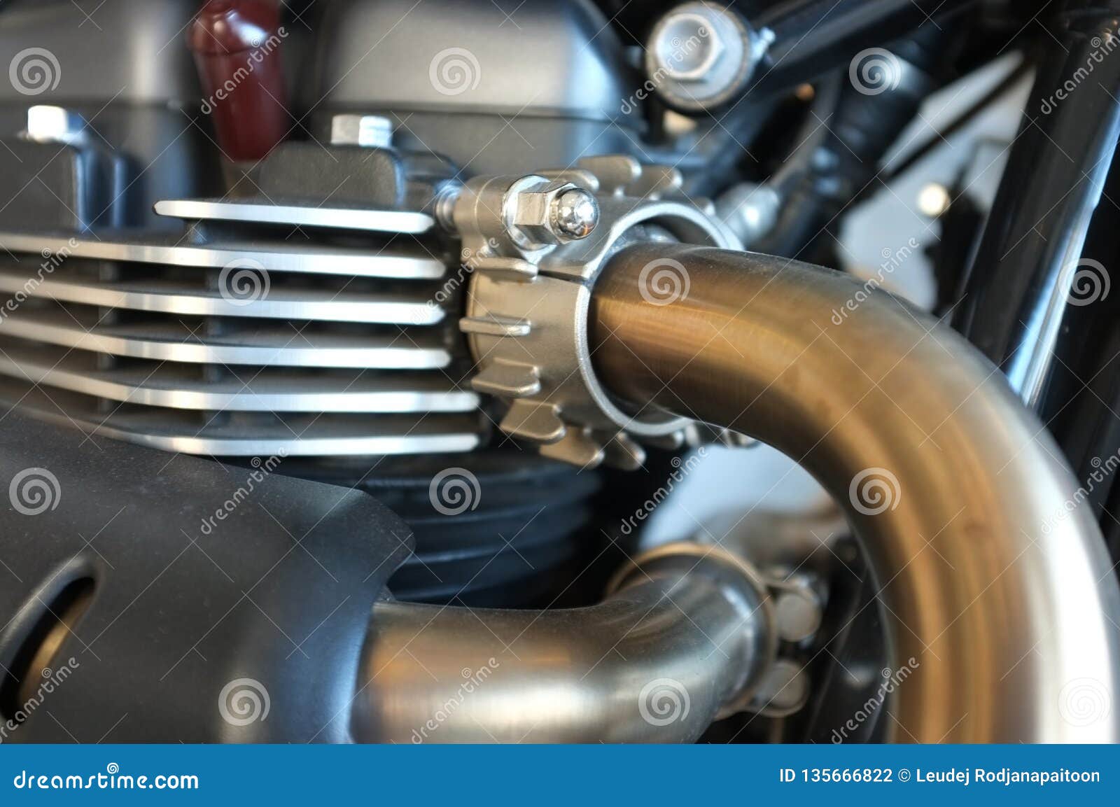 Lose Up of Motorcycle Engine Design Details Stock Photo Image of