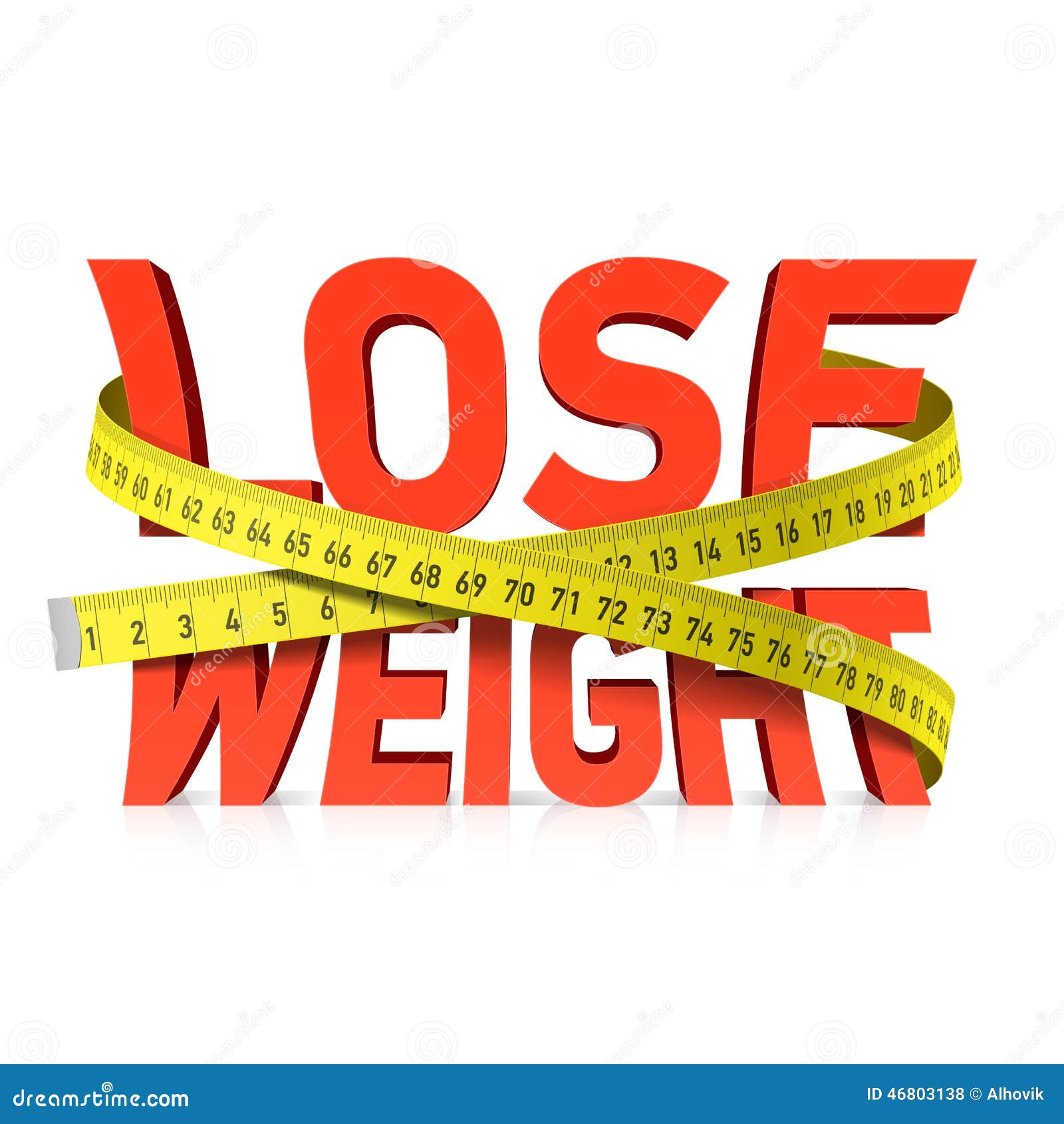 lose weight word with measuring tape concept