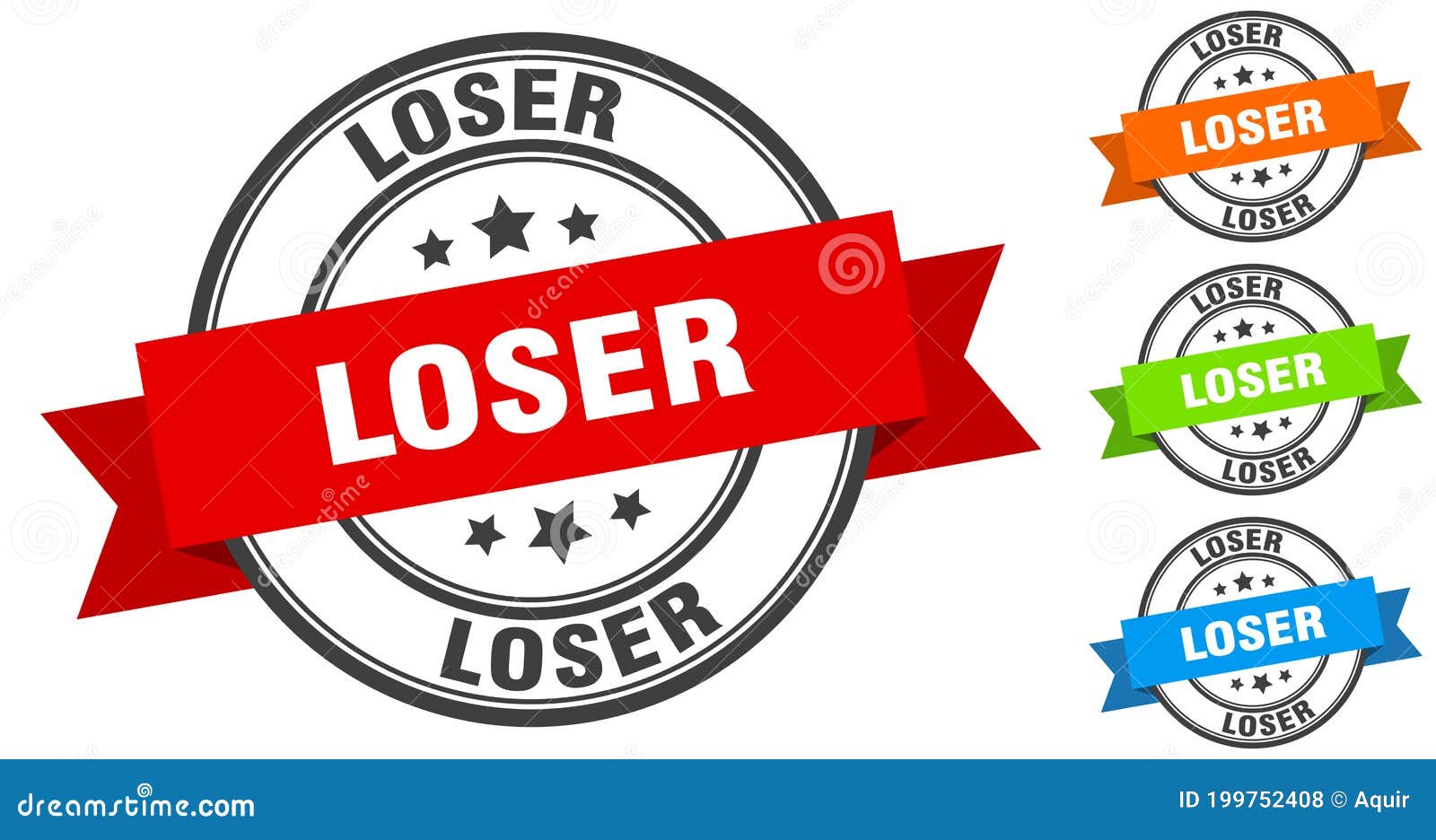 Loser Stamp. Round Band Sign Set. Label Stock Vector - Illustration of ...