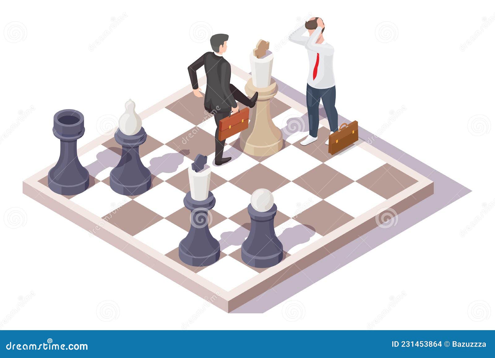 Loser and Winner, Businessman Characters on Chess Board, Vector ...