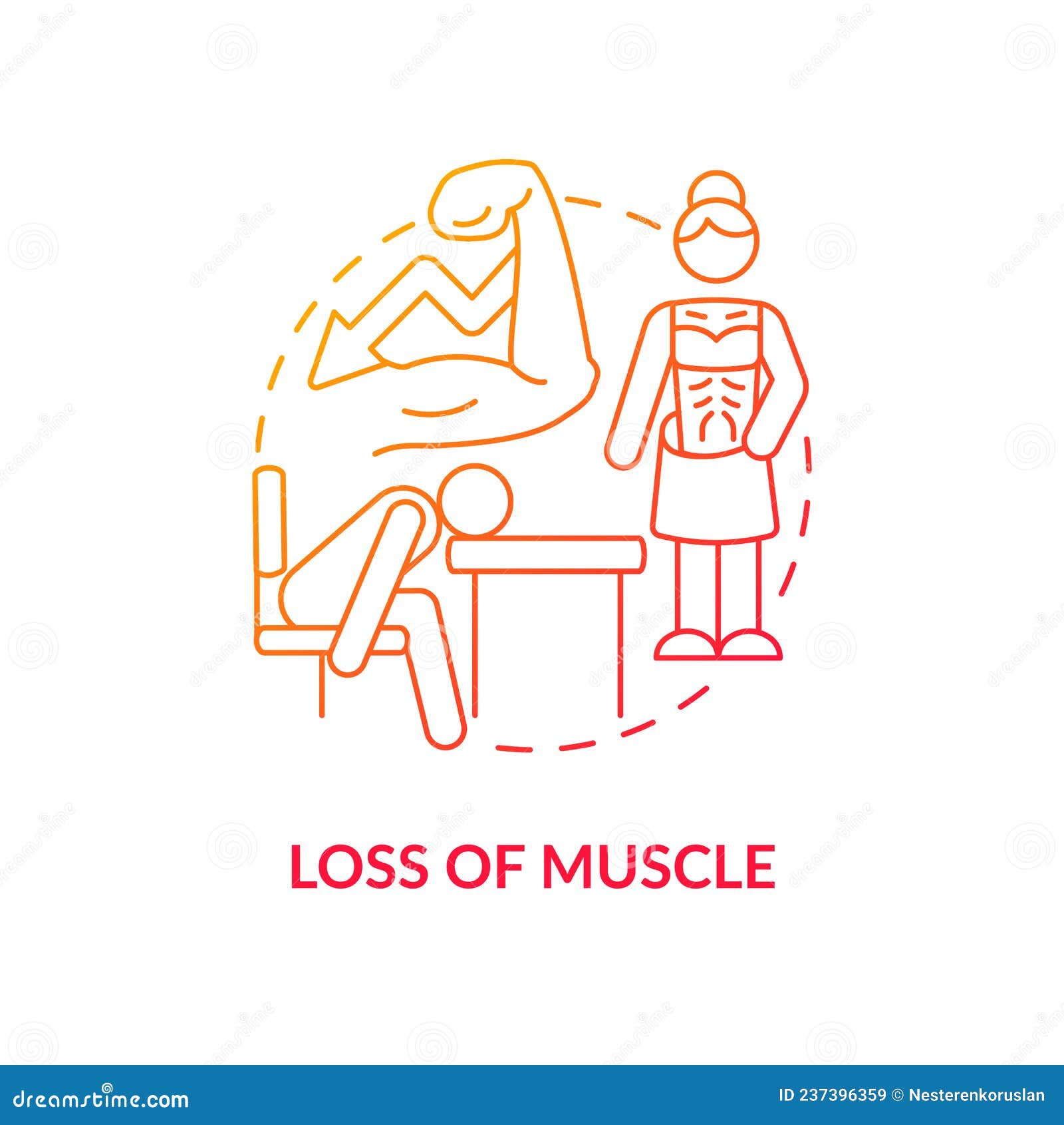 Muscle weakness Icon - Download in Colored Outline Style