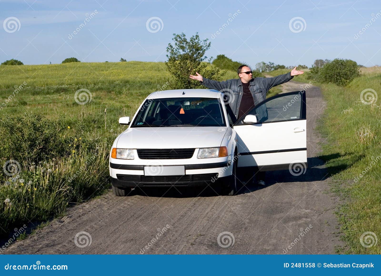 Lost in car stock photo. Image of soil, helpless, meadow 2481558