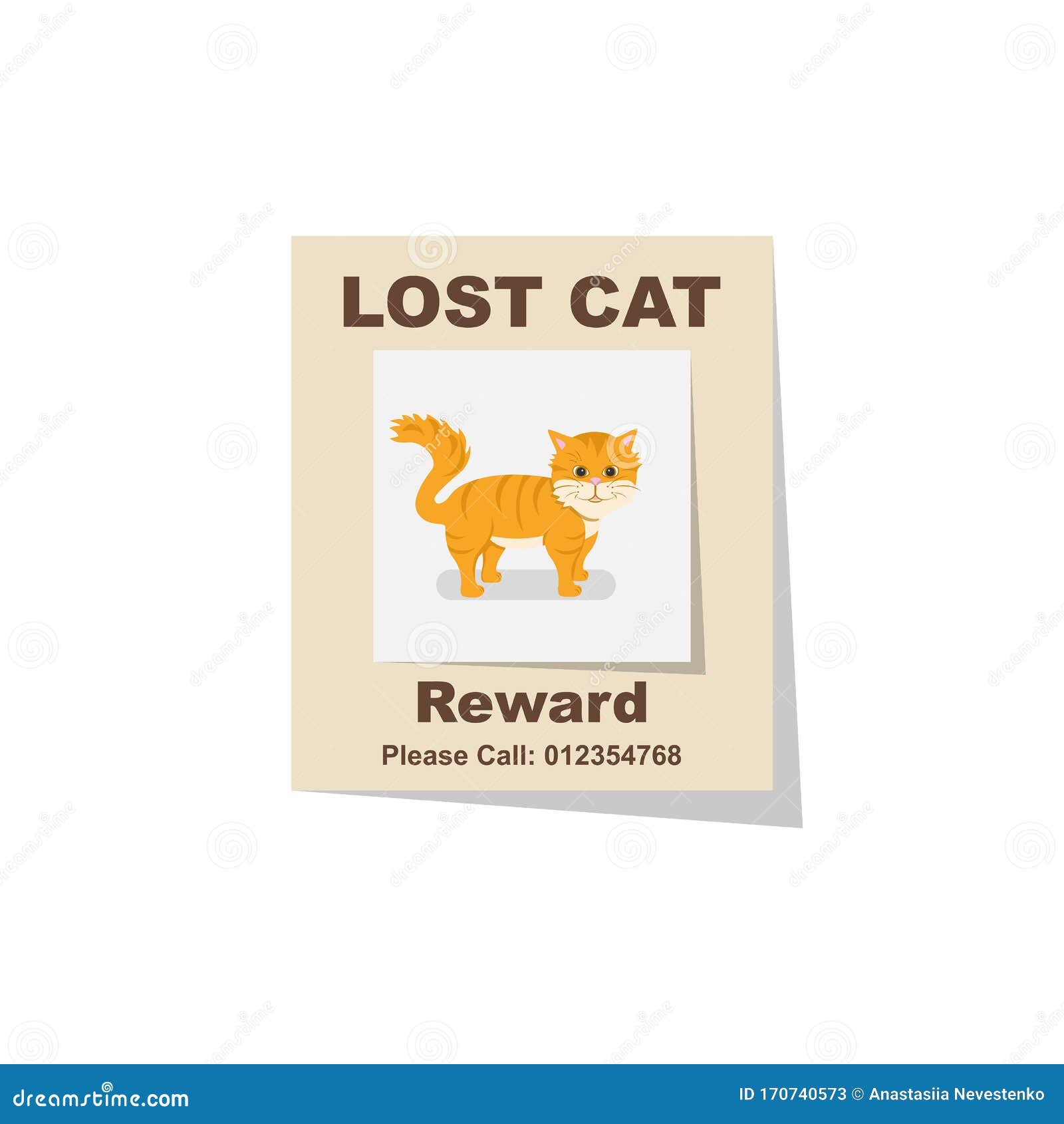 lost-cat-reward-for-the-find-missing-poster-stock-vector