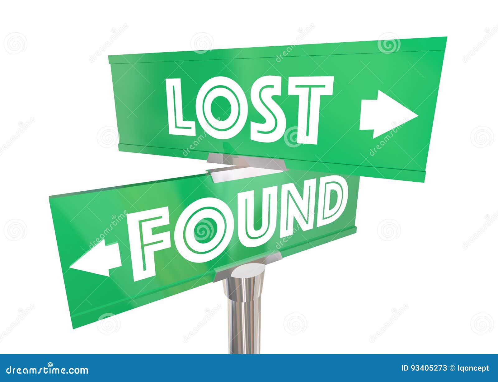 Lost And Found Find Your Way Path Route Road Signs 3d Illustration
